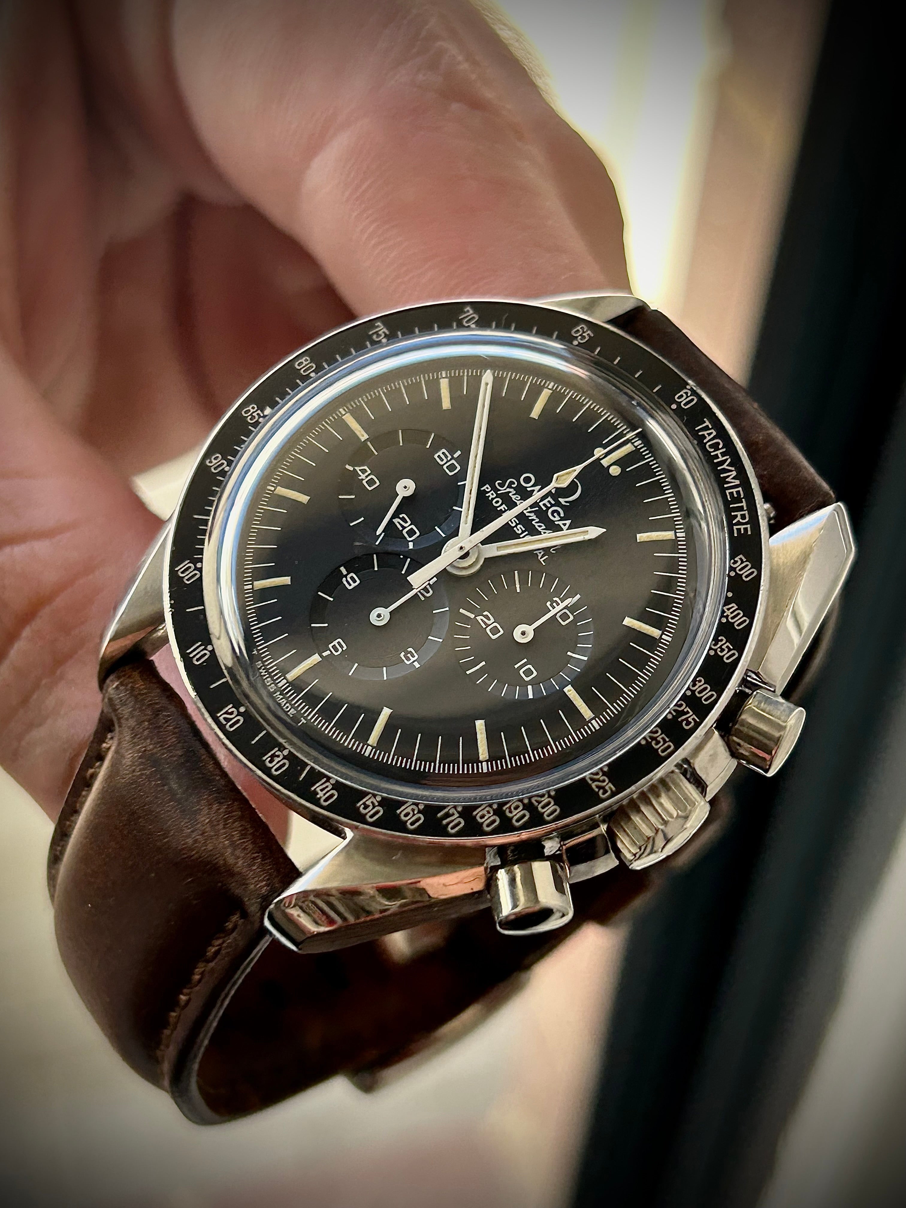 OMEGA SPEEDMASTER MOONWATCH, SERVICED, WATCH AND BOX, 145.022-74, INC GST