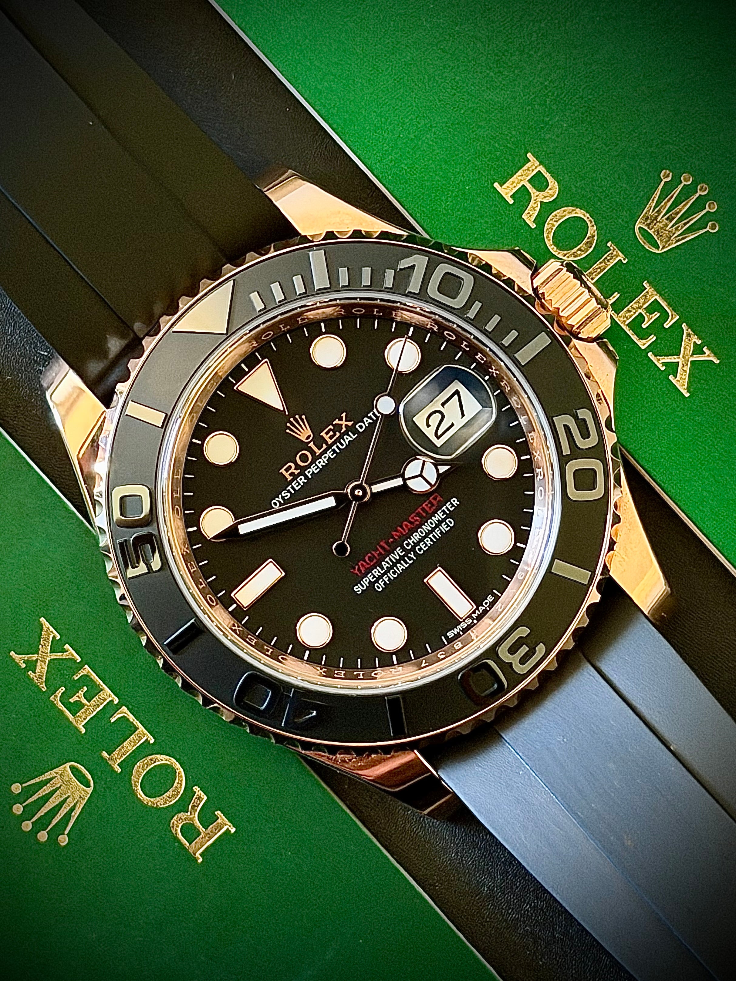2018 ROLEX YACHT-MASTER 40, 116655, 18CT EVEROSE GOLD, FULL SET, INC GST