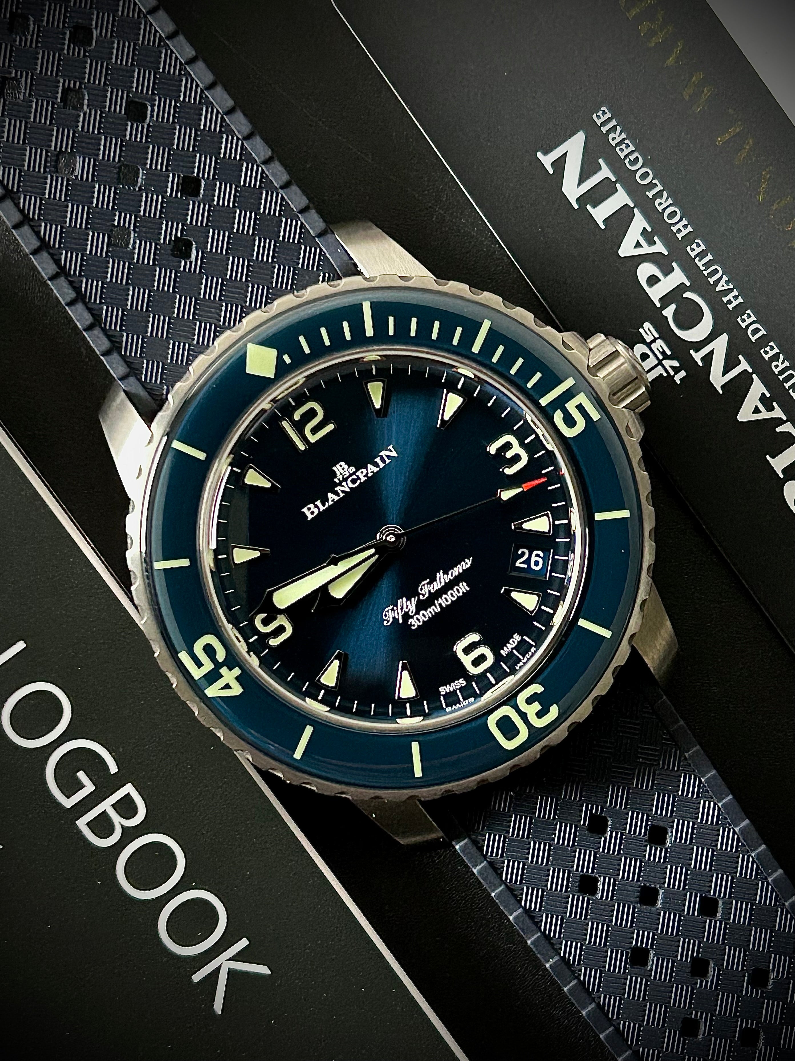 2025 BLANCPAIN FIFTY FATHOMS BATHYSCAPHE, 5010 12B40 O64B, BLUE DIAL, FULL SET, INC GST