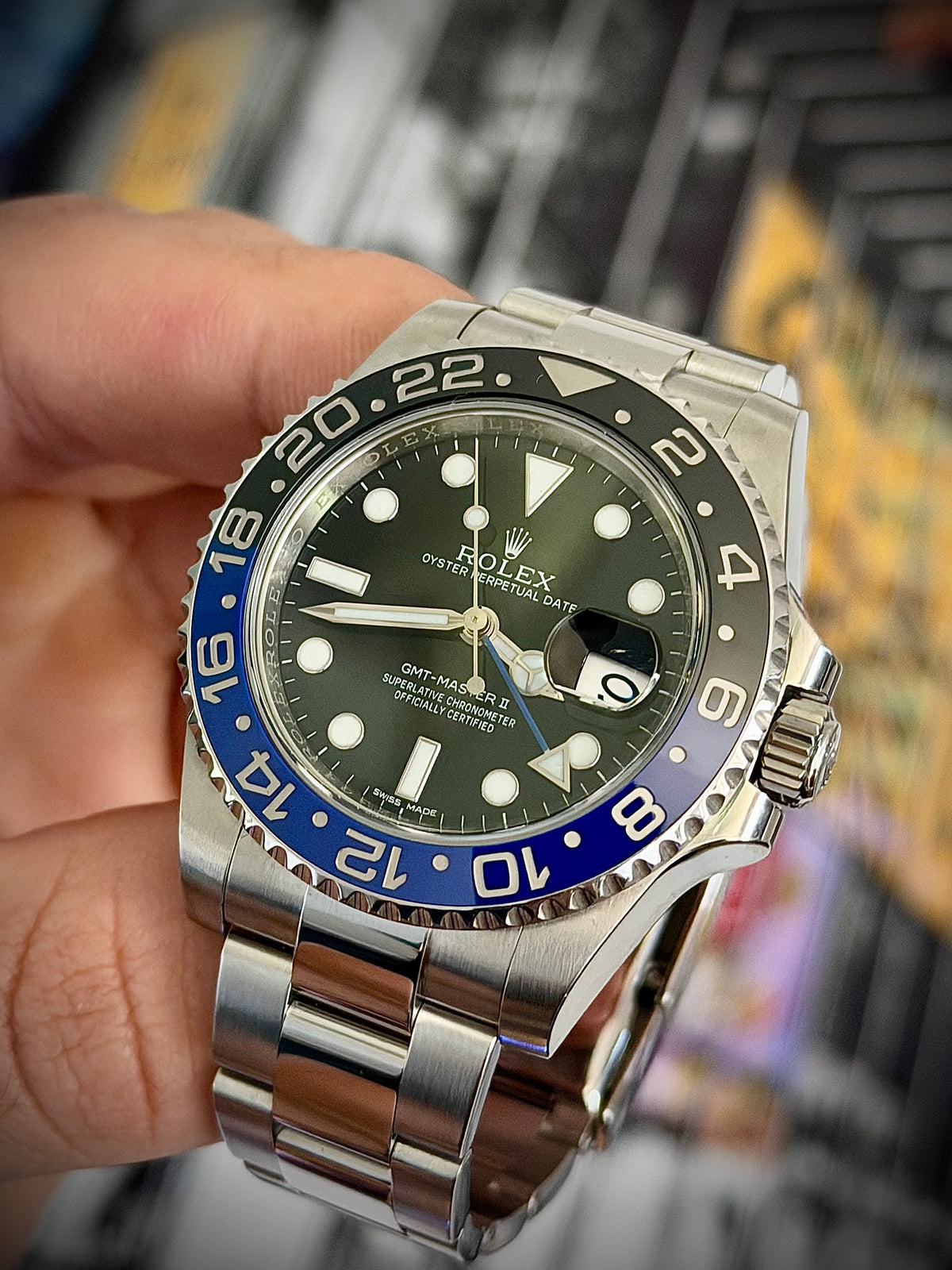 2013 ROLEX GMT-MASTER II “BATMAN”, 116710BLNR, BOX & PAPERS, EXCELLENT CONDITION, INC GST
