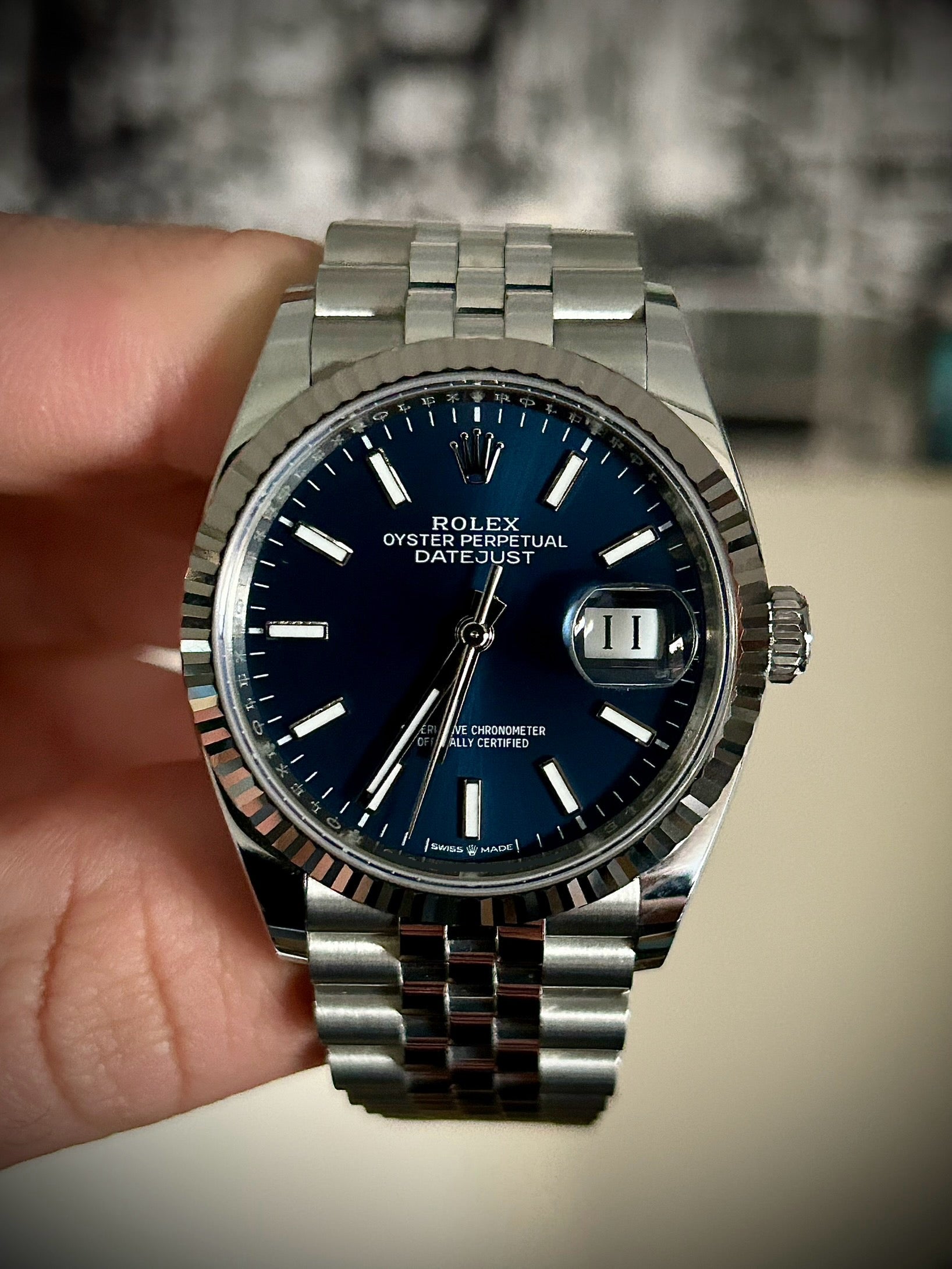 2025 ROLEX DATEJUST 36, BLUE DIAL, 126234, FULL SET, INC GST