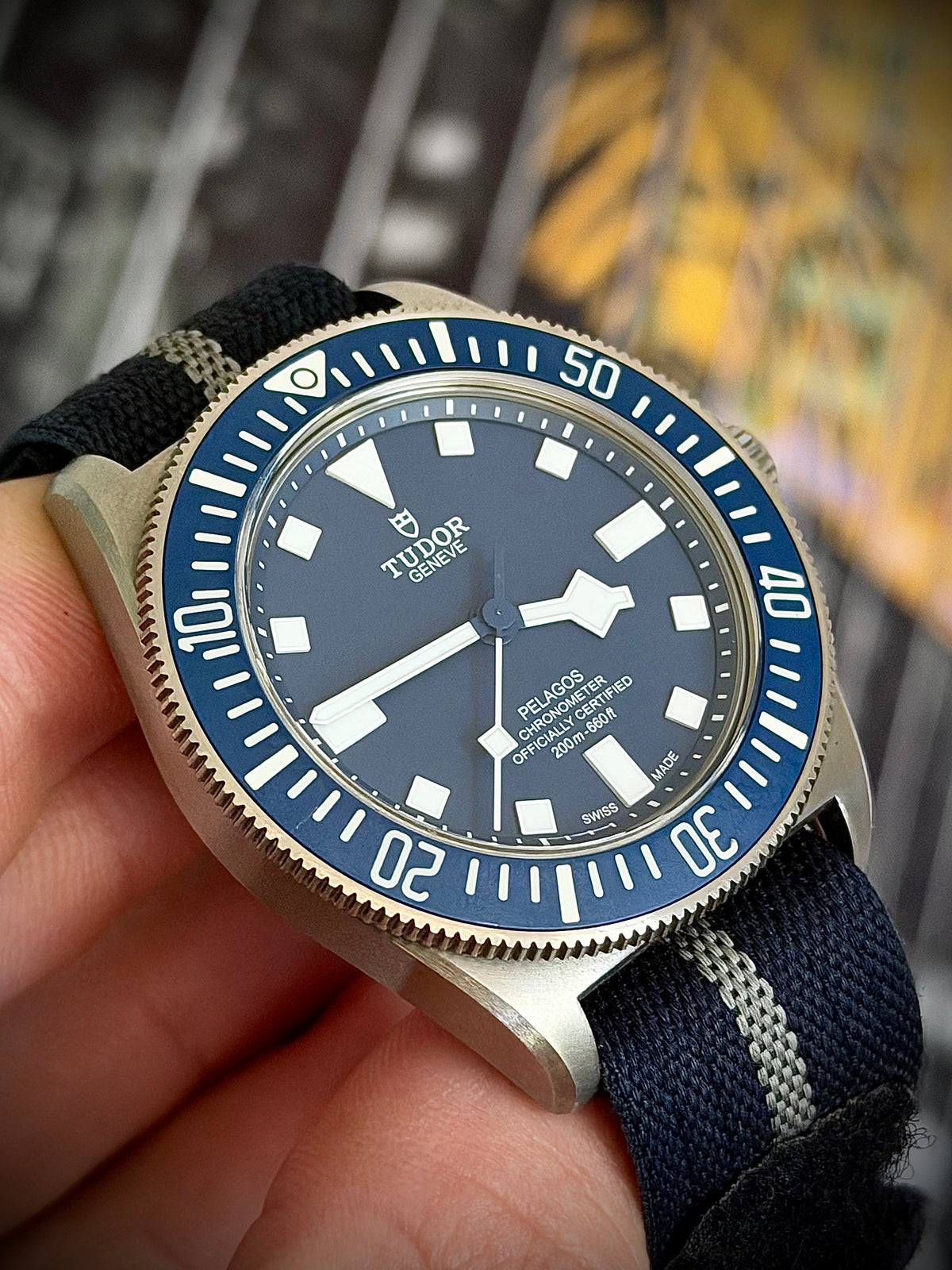 2023 TUDOR PELAGOS FXD “MARINE NATIONALE”, 25707B/23, BLUE DIAL, TITANIUM, FULL SET, INC GST