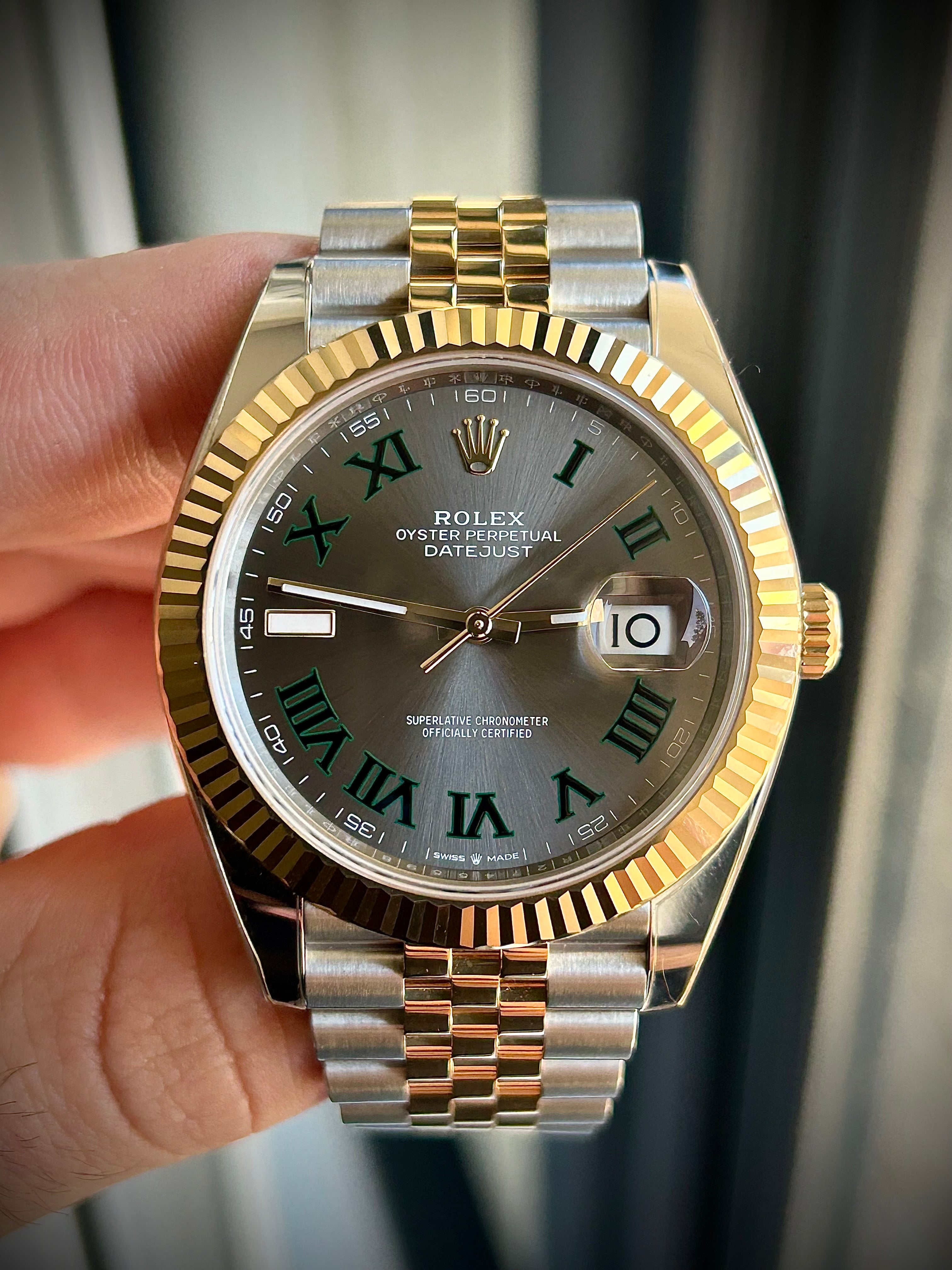 2024 ROLEX DATEJUST 41, WIMBLEDON DIAL, 126333, FULL SET, INC GST