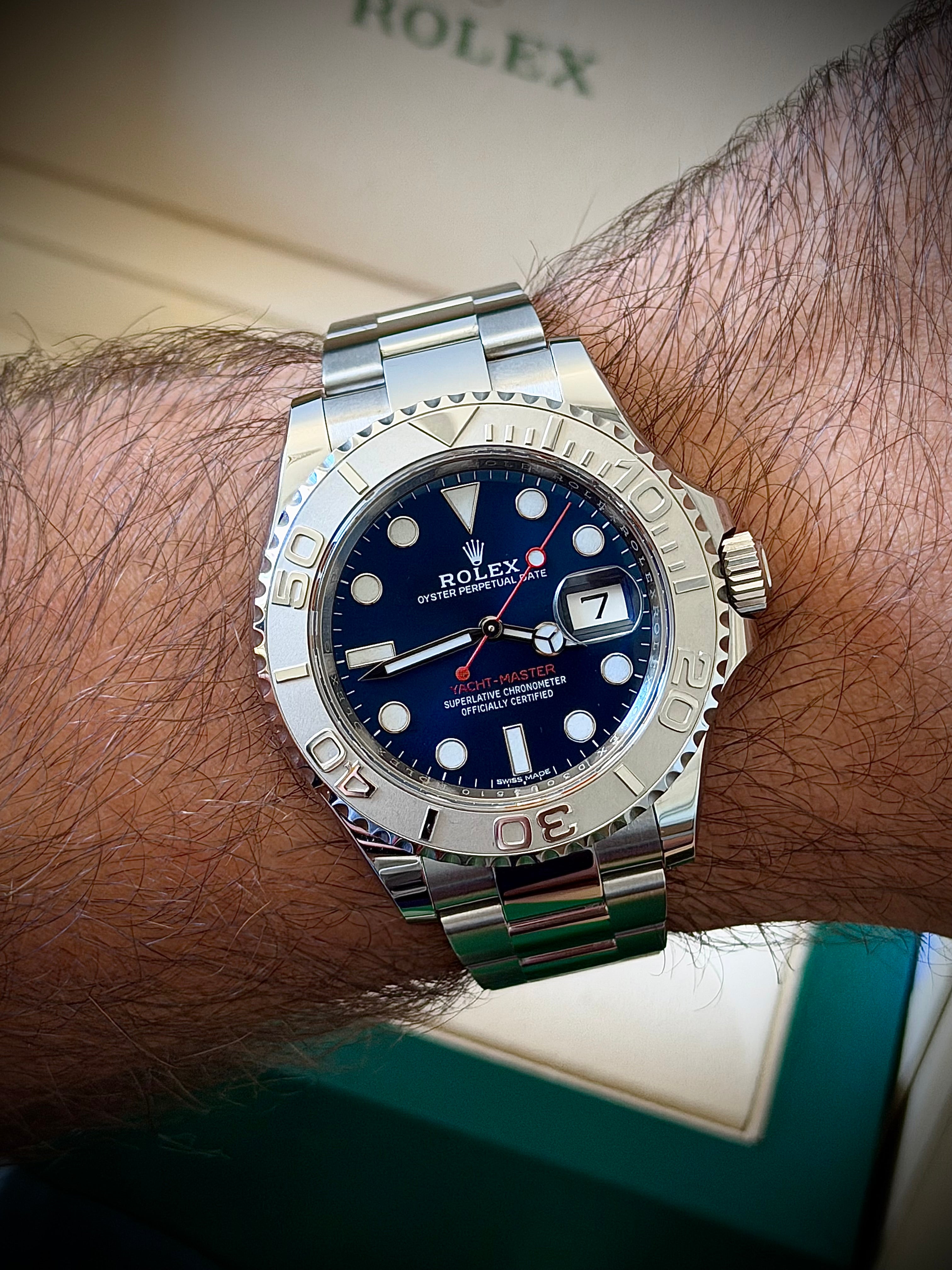 2018 ROLEX YACHT-MASTER 40, BLUE DIAL, 116622, FULL SET, INC GST