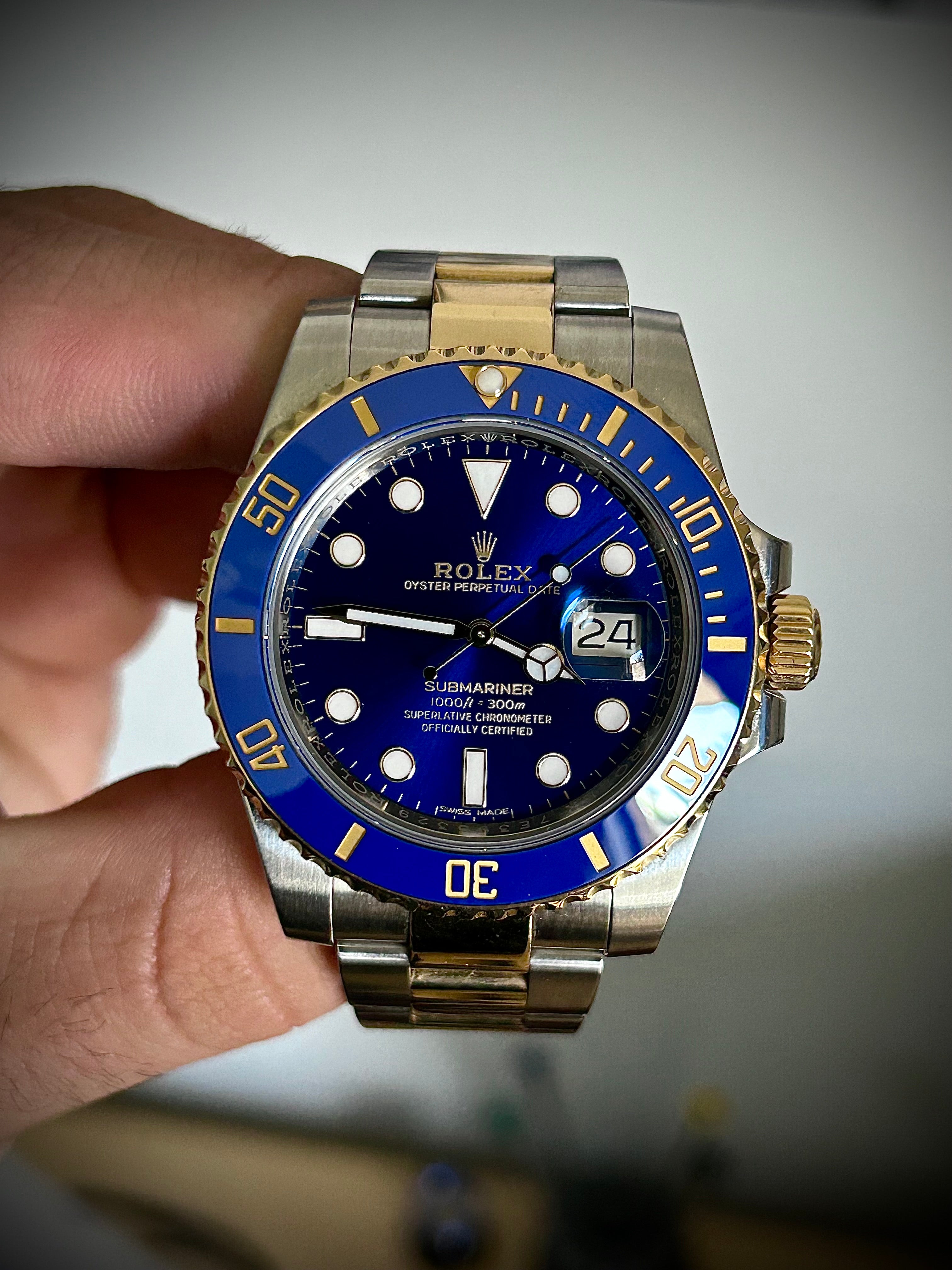 2018 ROLEX SUBMARINER BLUESY 116613LB, FULL SET, INC GST