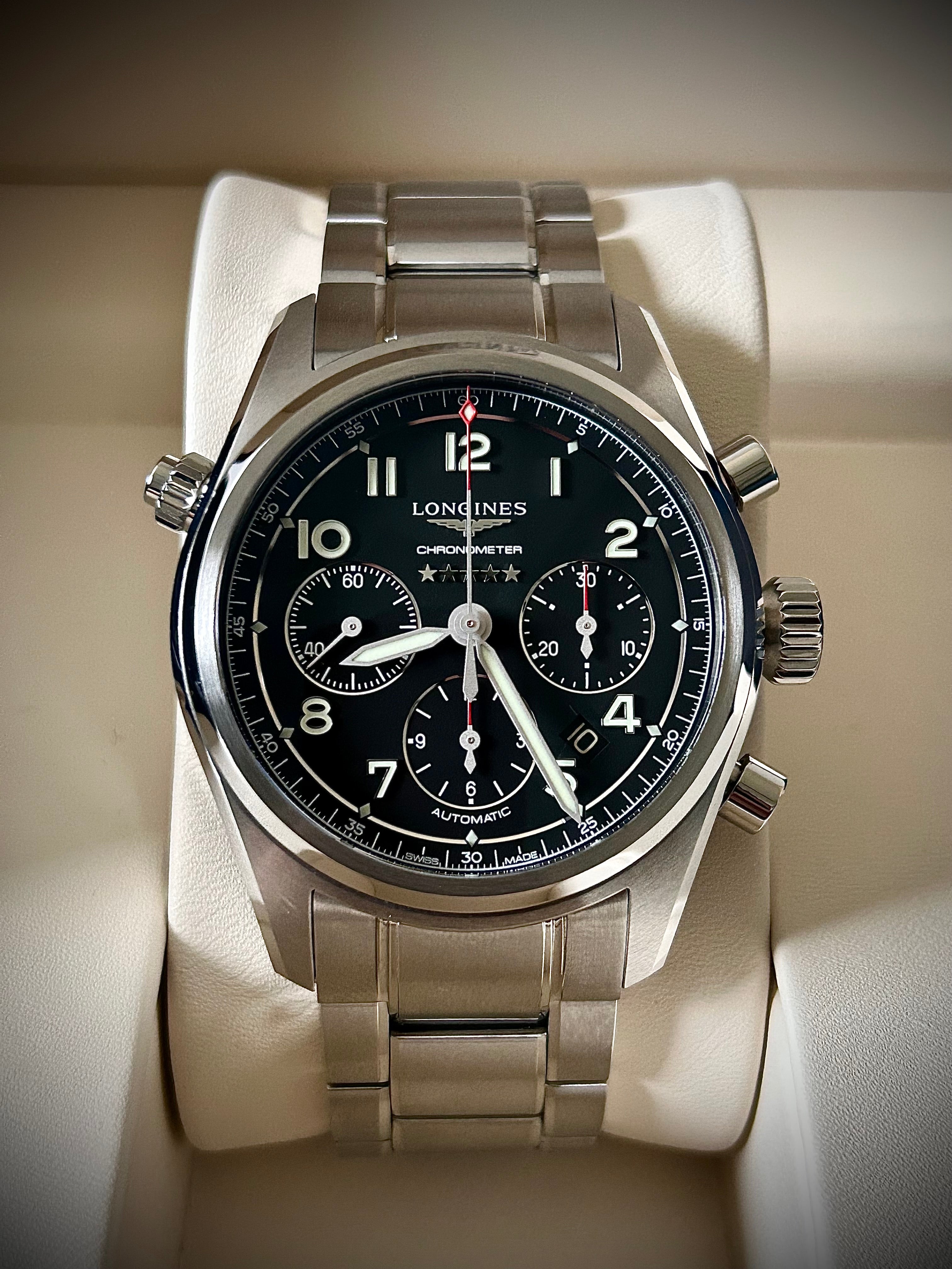 2024 LONGINES SPIRIT CHRONOGRAPH, L3.820.4.53.6, FULL SET, INC GST