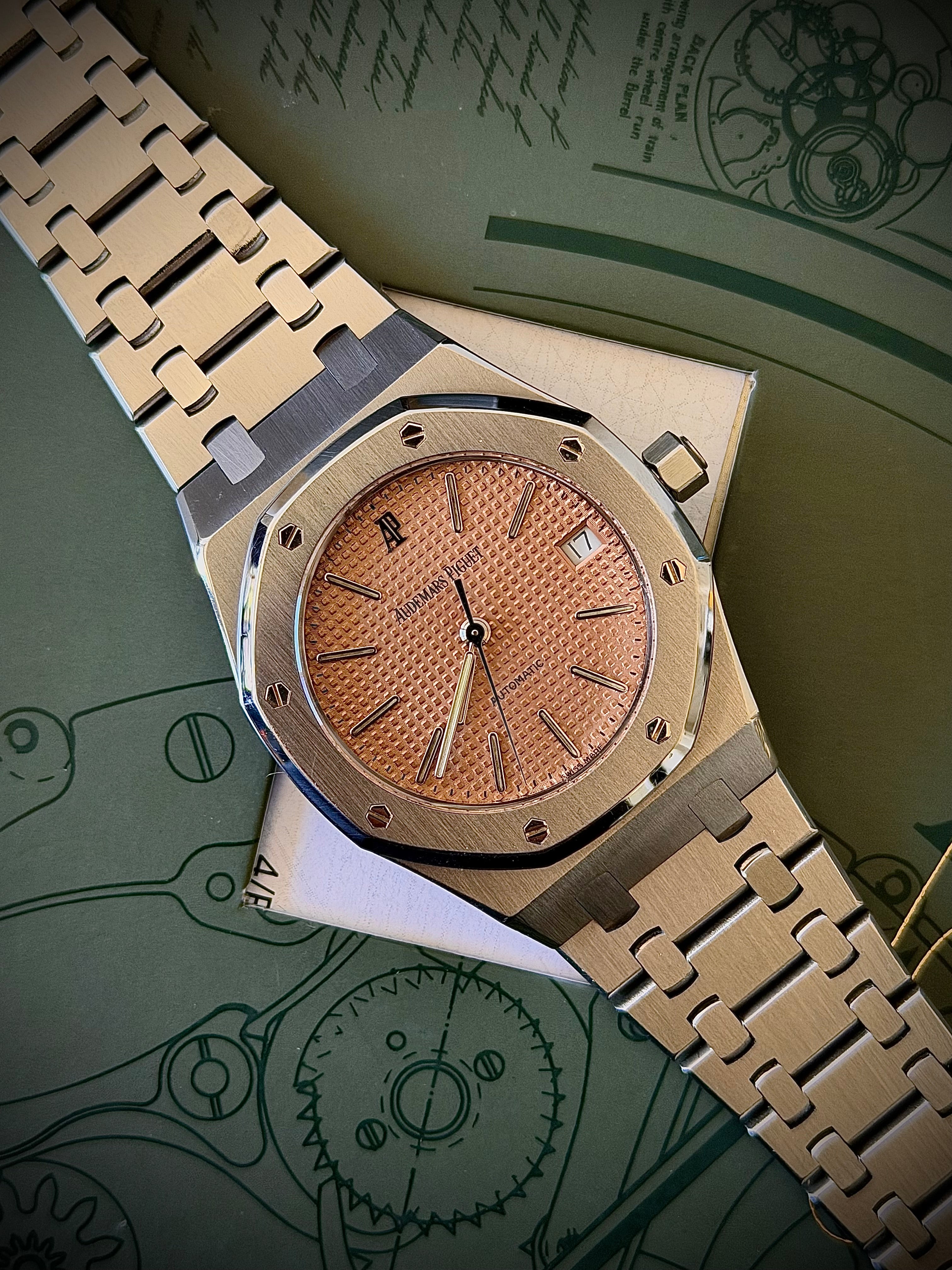 1999 AUDEMARS PIGUET ROYAL OAK 14790ST 36MM SALMON DIAL, FULL SET, INC GST