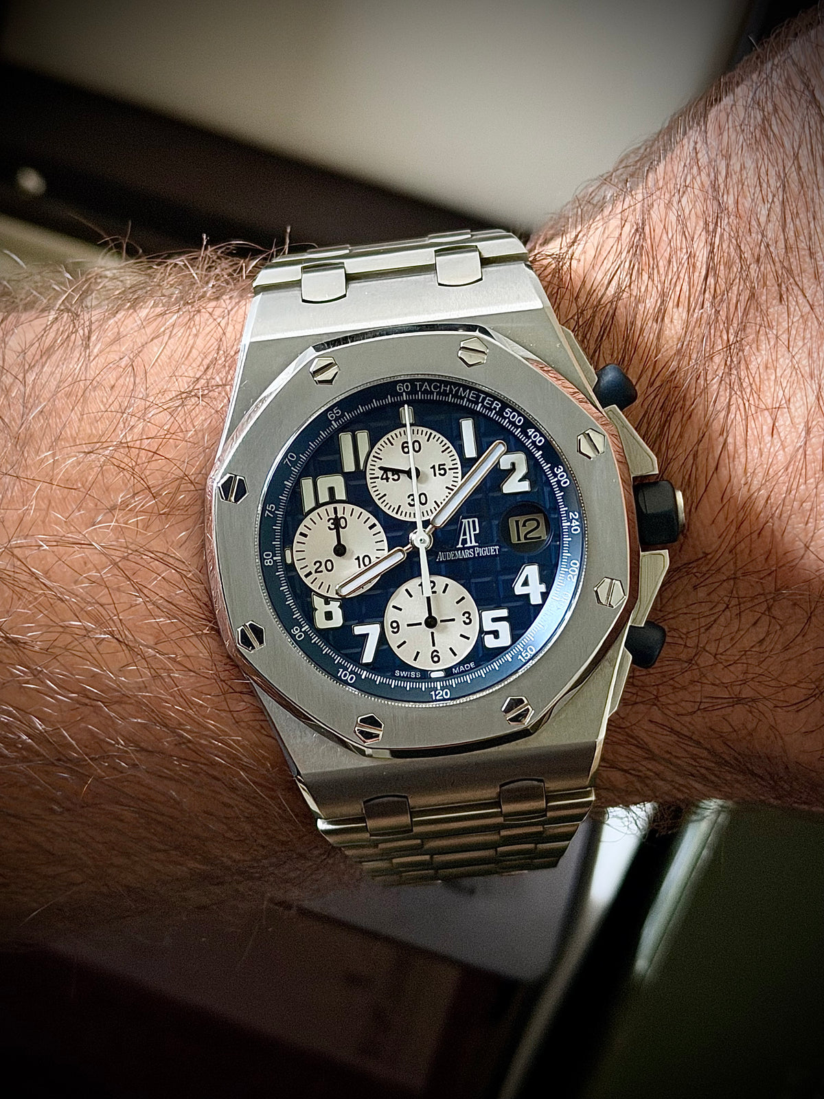 2010 AUDEMARS PIGUET ROYAL OAK OFFSHORE CHRONOGRAPH, 25721ST.OO.1000ST.09.A, BLUE DIAL, FULL SET, INC GST