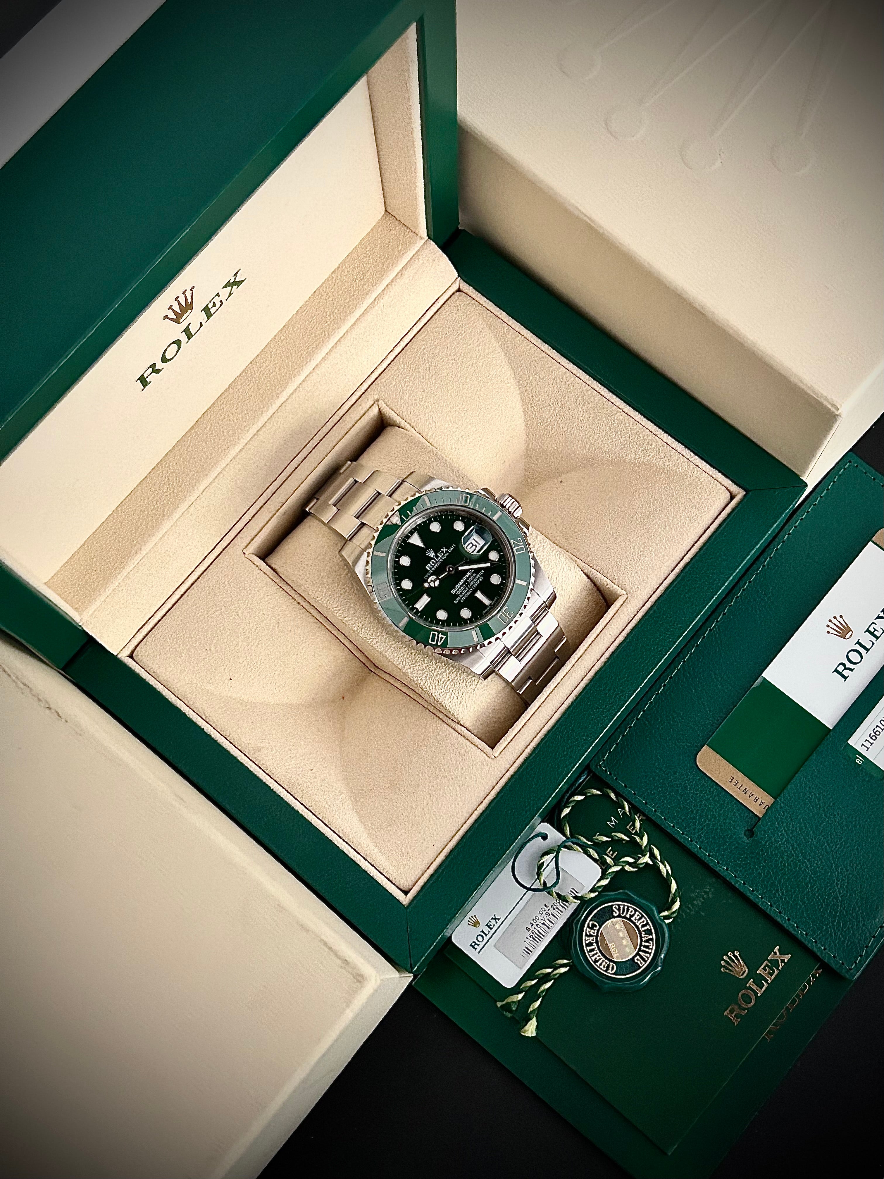 2018 ROLEX SUBMARINER DATE 116610LV, HULK, FULL SET, INC GST