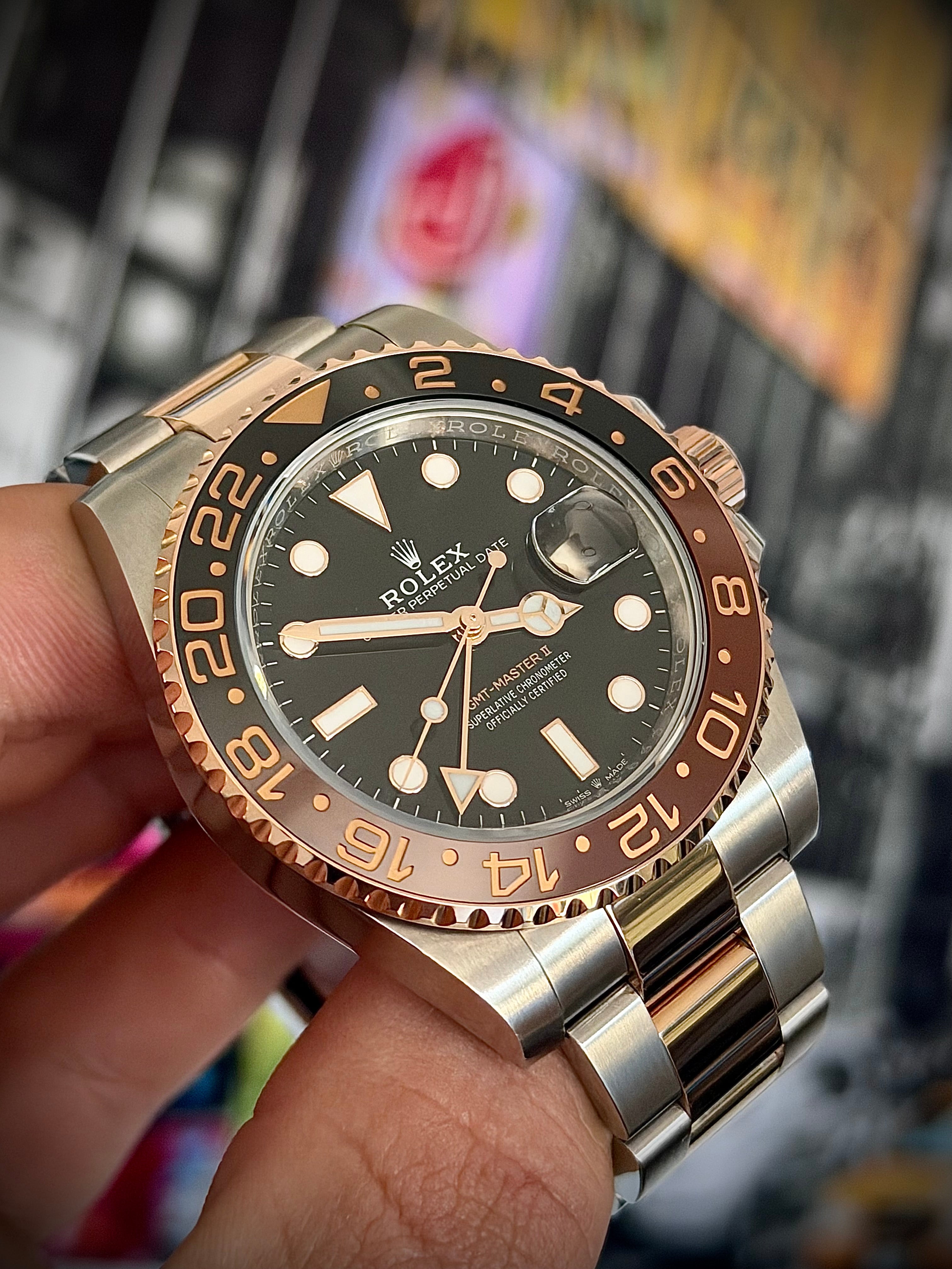 2018 ROLEX GMT MASTER II, ROOTBEER, 126711CHNR, FULL SET, INC GST