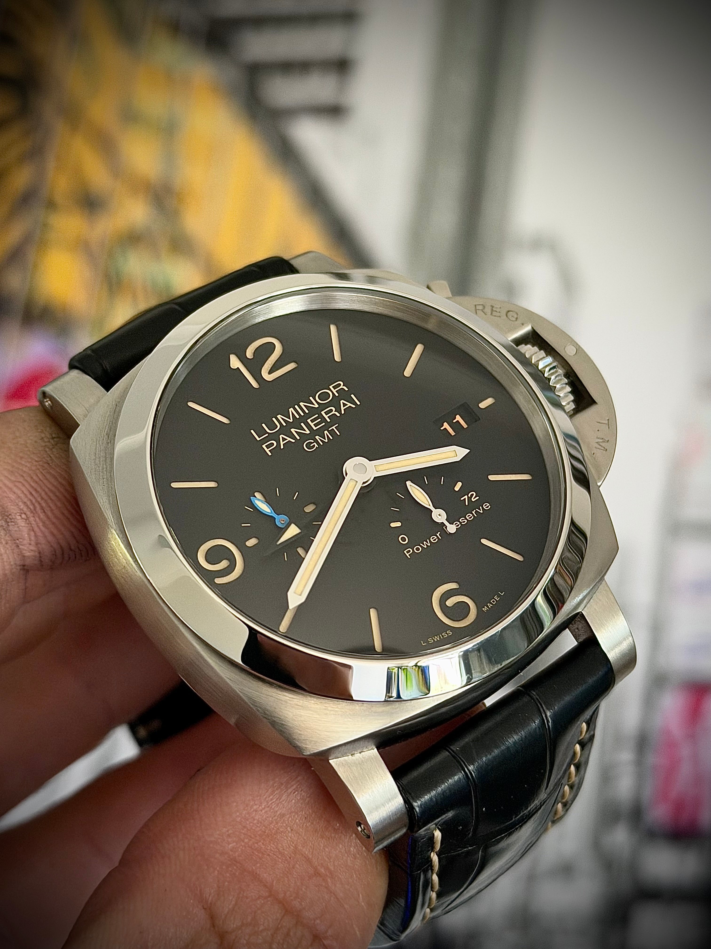 2021 PANERAI LUMINOR 1950 3 DAYS GMT POWER RESERVE, PAM01321, OEM BRACELET + ORIGINAL INVOICE, INC GST