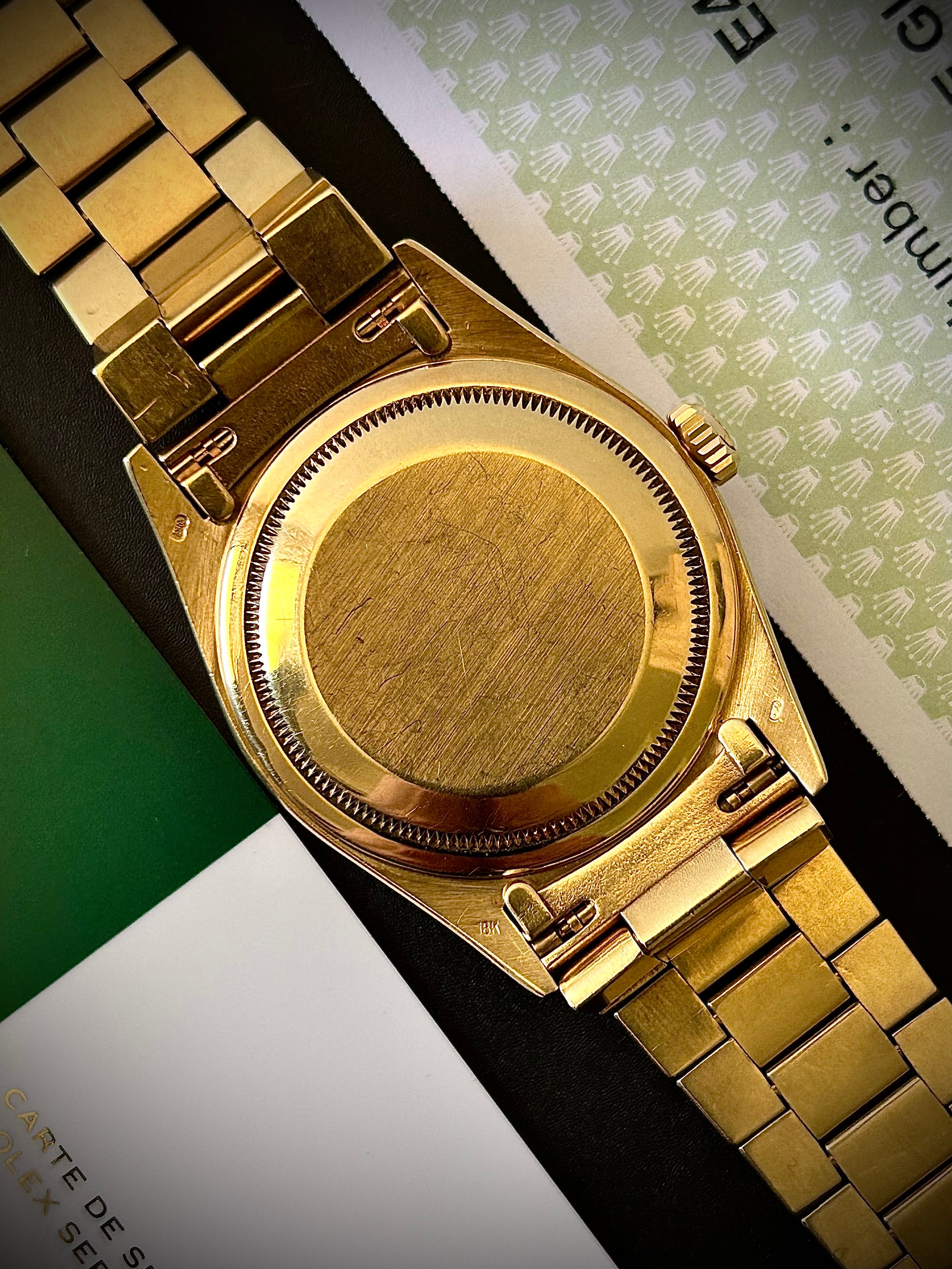 1990 ROLEX DAY-DATE, 18238, 2X RSC AND DIAMOND BEZEL, INC GST