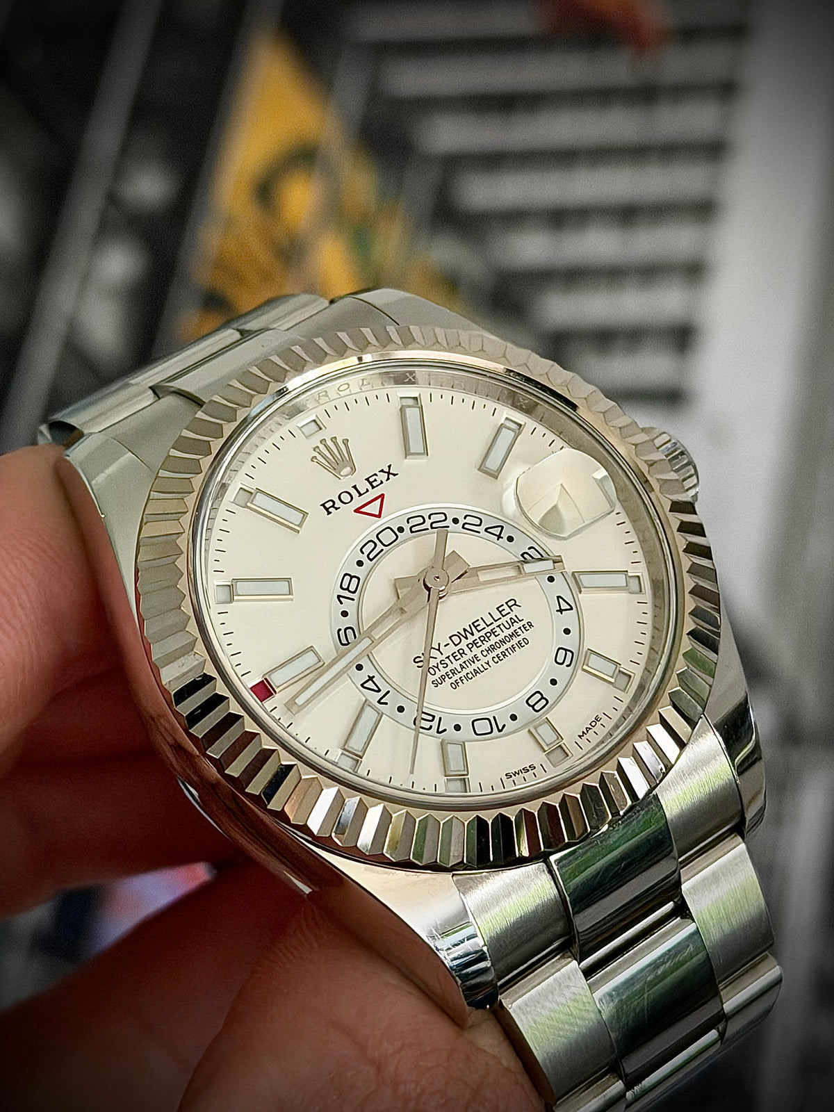 2021 ROLEX SKY-DWELLER, 326934, WHITE DIAL, OYSTER BRACELET, BOX AND PAPERS, INC GST
