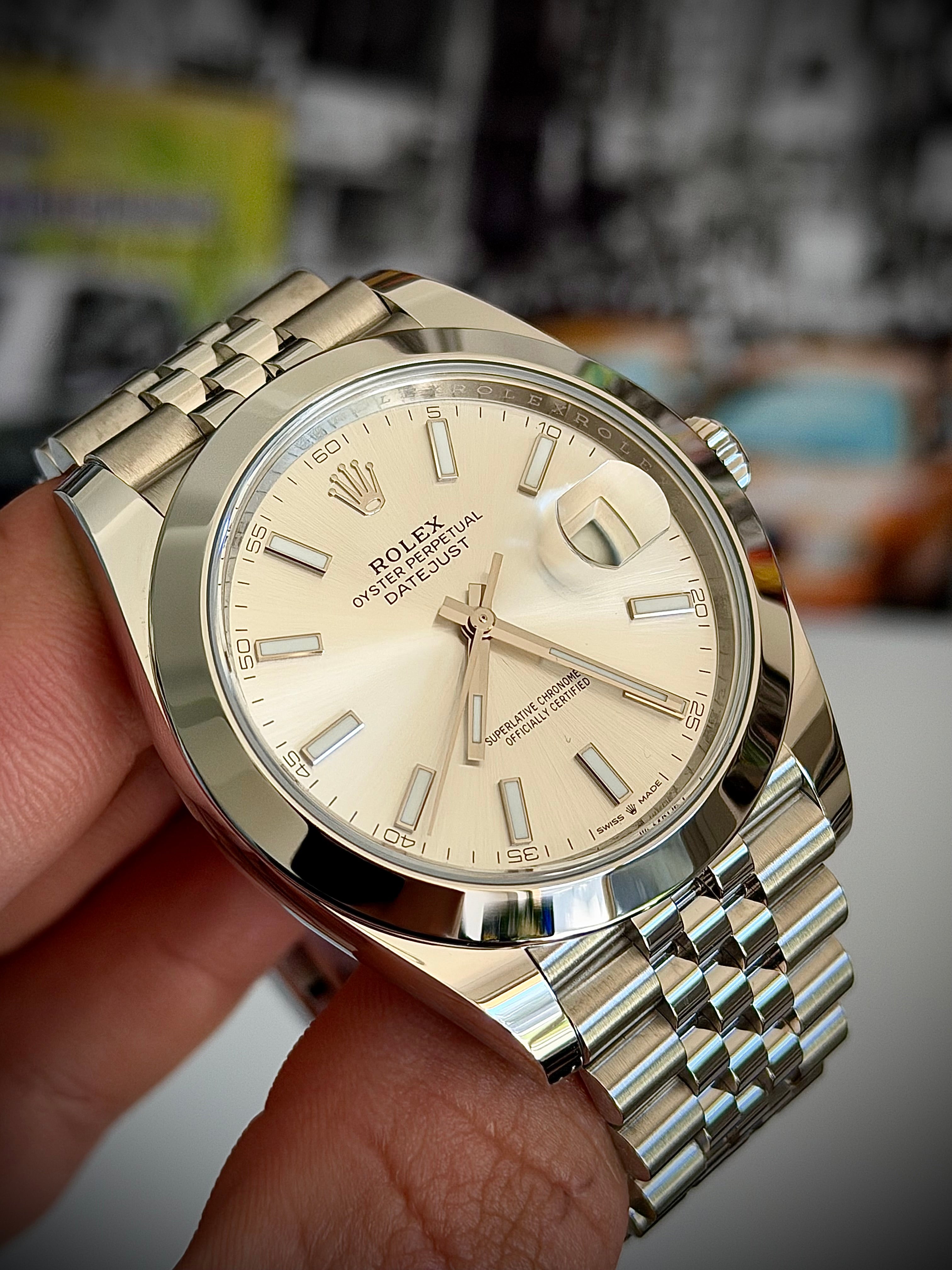 2025 ROLEX DATEJUST 41, SILVER DIAL, 126300, FULL SET, INC GST