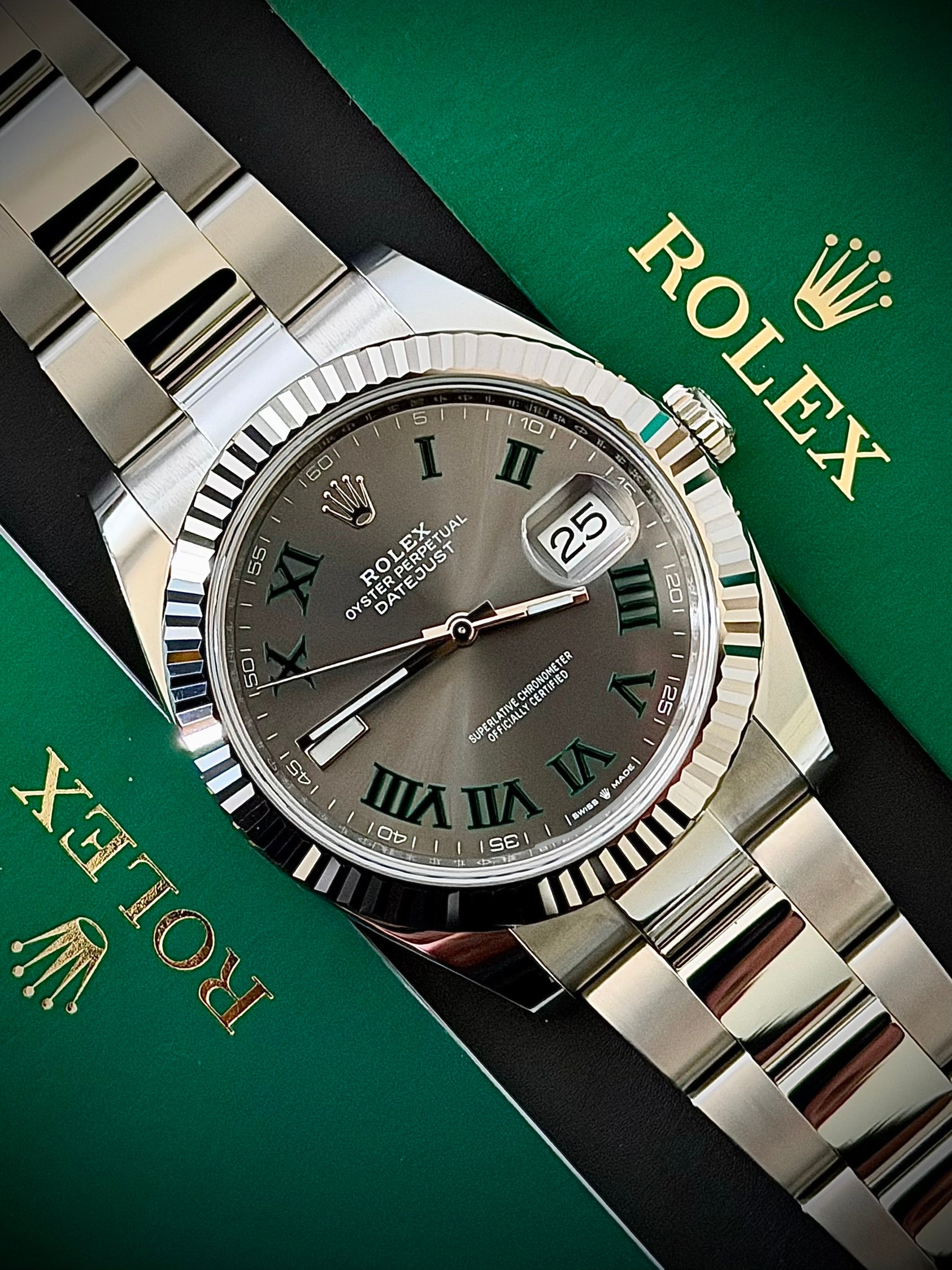 2024 ROLEX DATEJUST 41 “WIMBLEDON”, 126334, FLUTED BEZEL, OYSTER BRACELET, FULL SET, INC GST