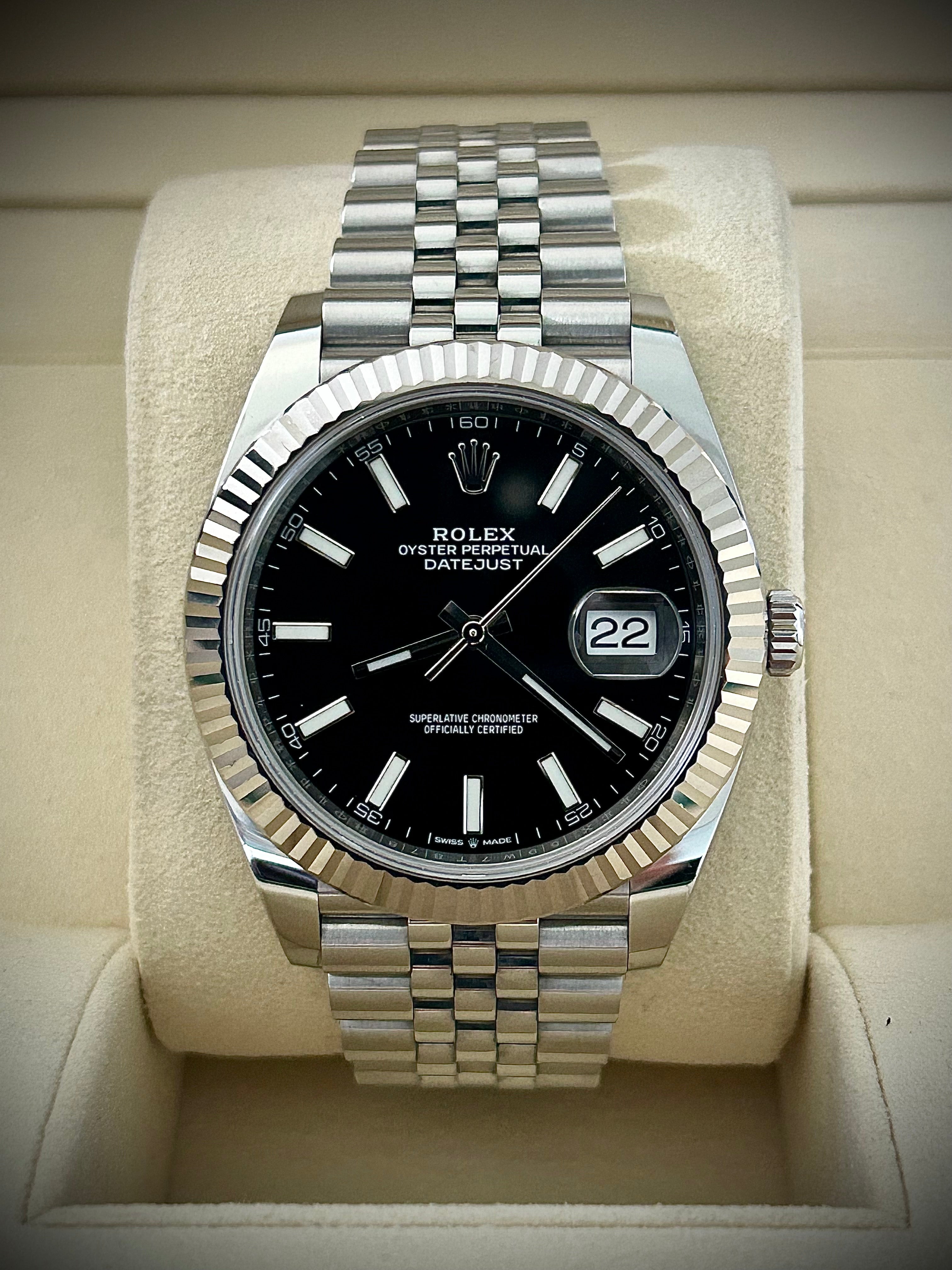 2020 ROLEX DATEJUST 41, BLACK DIAL, 126334, FULL SET, INC GST