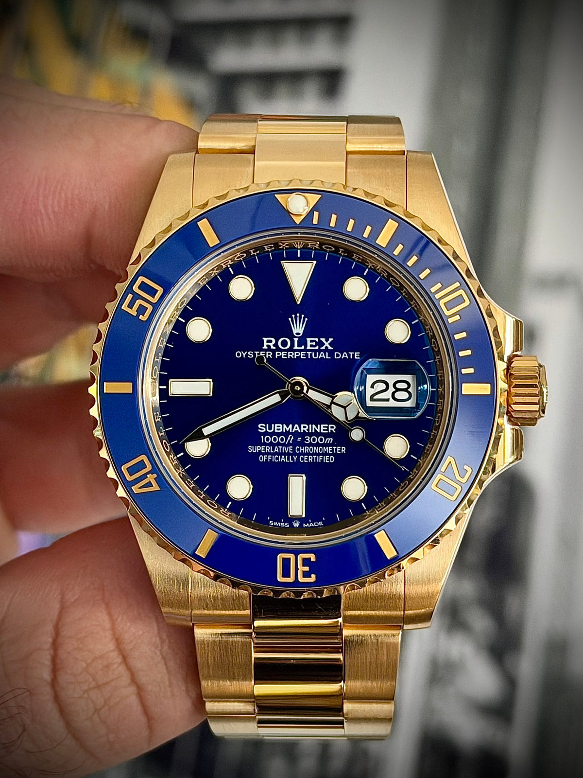 2022 ROLEX SUBMARINER DATE, “BLUESY”, 126618LB, BLUE DIAL, 18CT YELLOW GOLD, FULL SET, INC GST