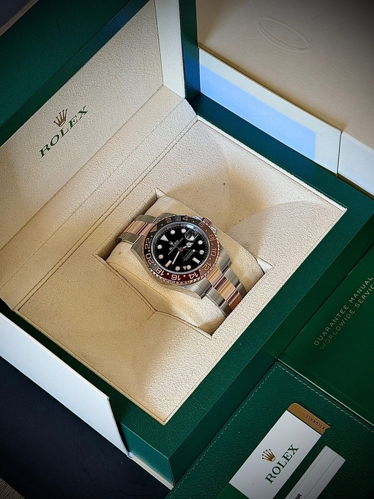 2018 ROLEX GMT-MASTER II “ROOT BEER”, 126711CHNR, FULL SET, INC GST