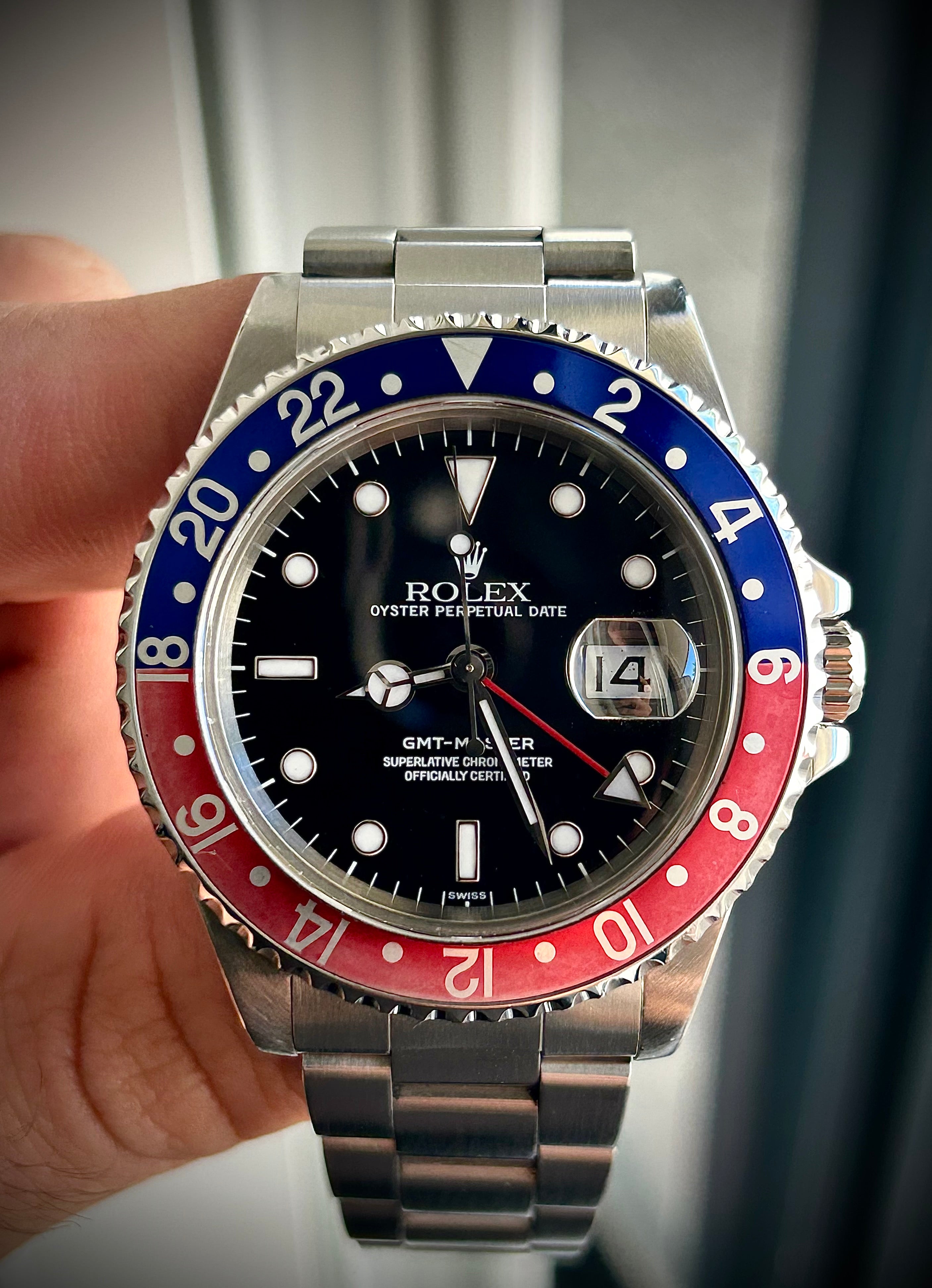 2000 ROLEX GMT MASTER II, PEPSI, 16700, FULL SET, INC GST