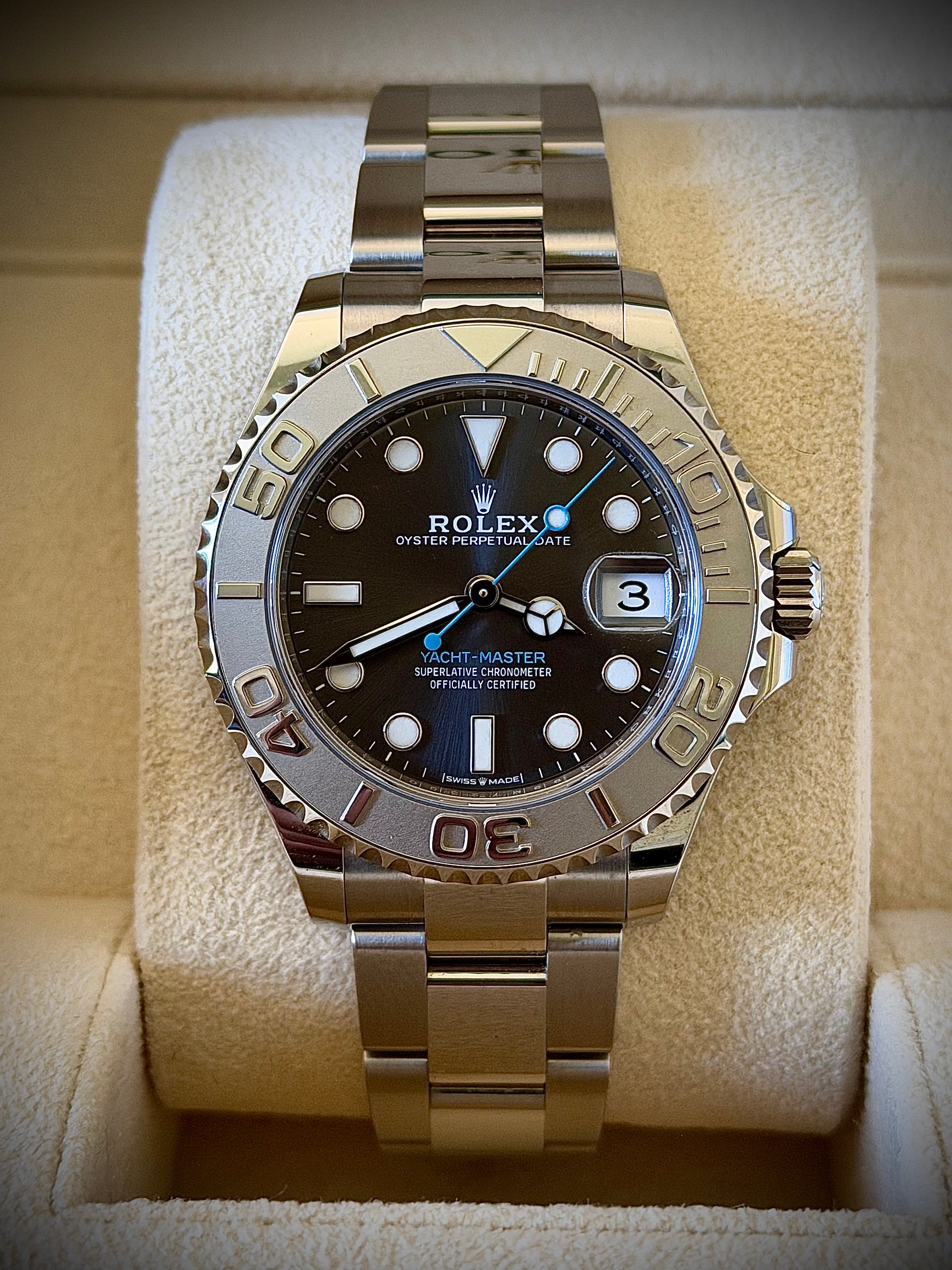 2024 ROLEX YACHT-MASTER 37, 268622, RHODIUM DIAL, FULL SET, INC GST
