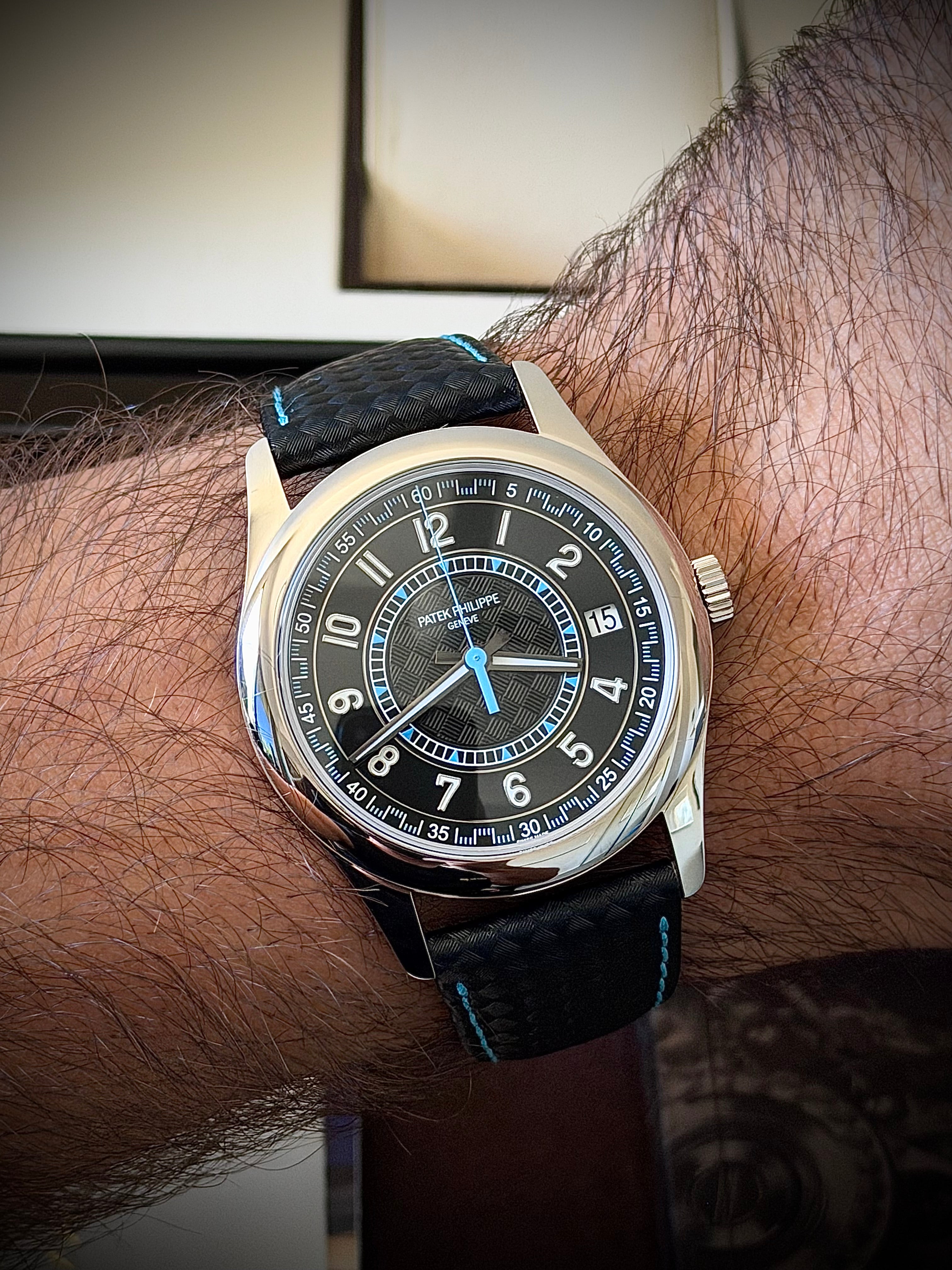 2023 PATEK PHILIPPE CALATRAVA 6007G-011, BLACK & BLUE, FULL SET, INC GST