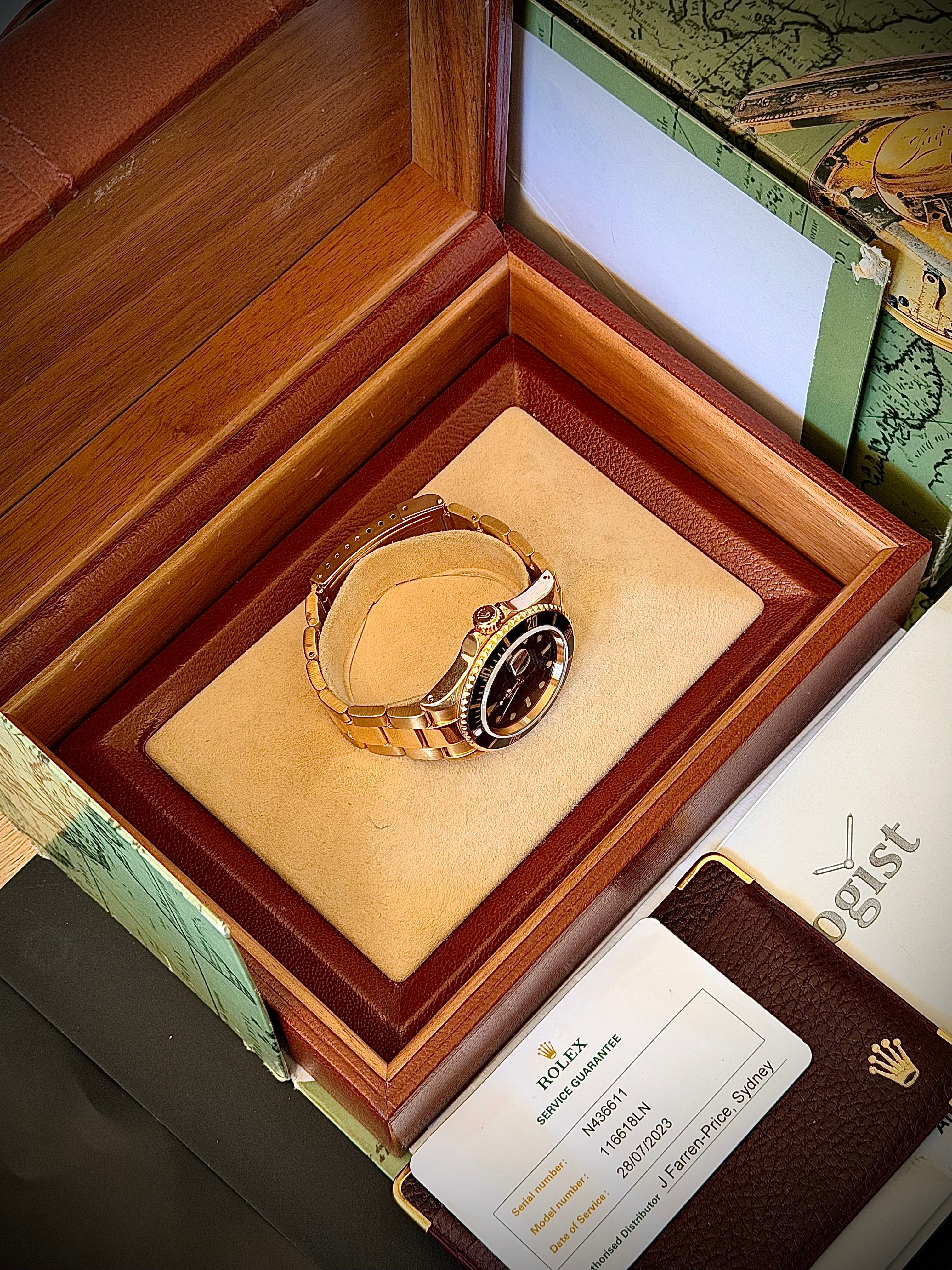 1991 ROLEX SUBMARINER, 16618, BOX & 2023 RSC SERVICE, INC GST