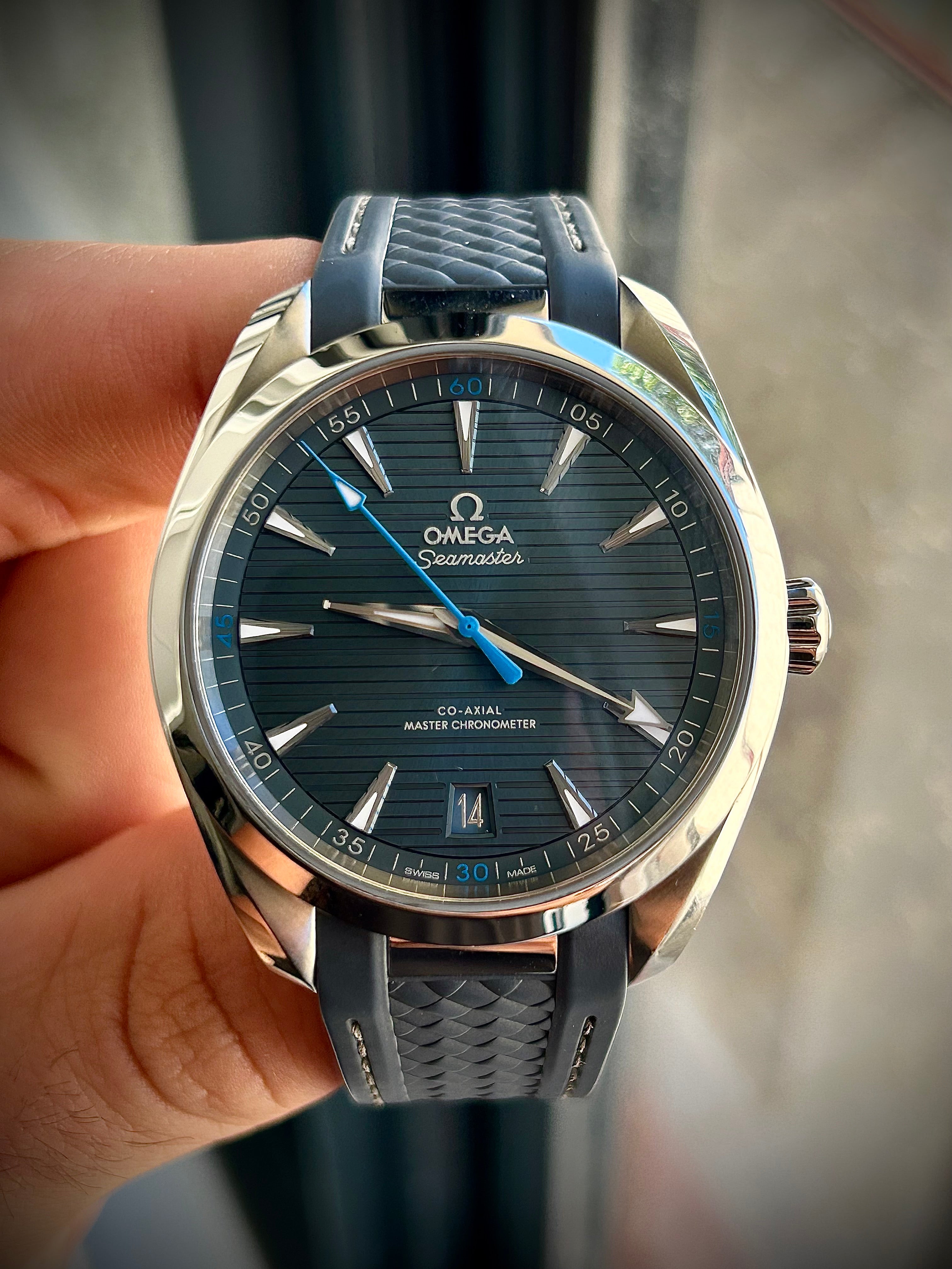 2018 OMEGA AQUA TERRA 150M, BOX AND PAPERS, INC GST