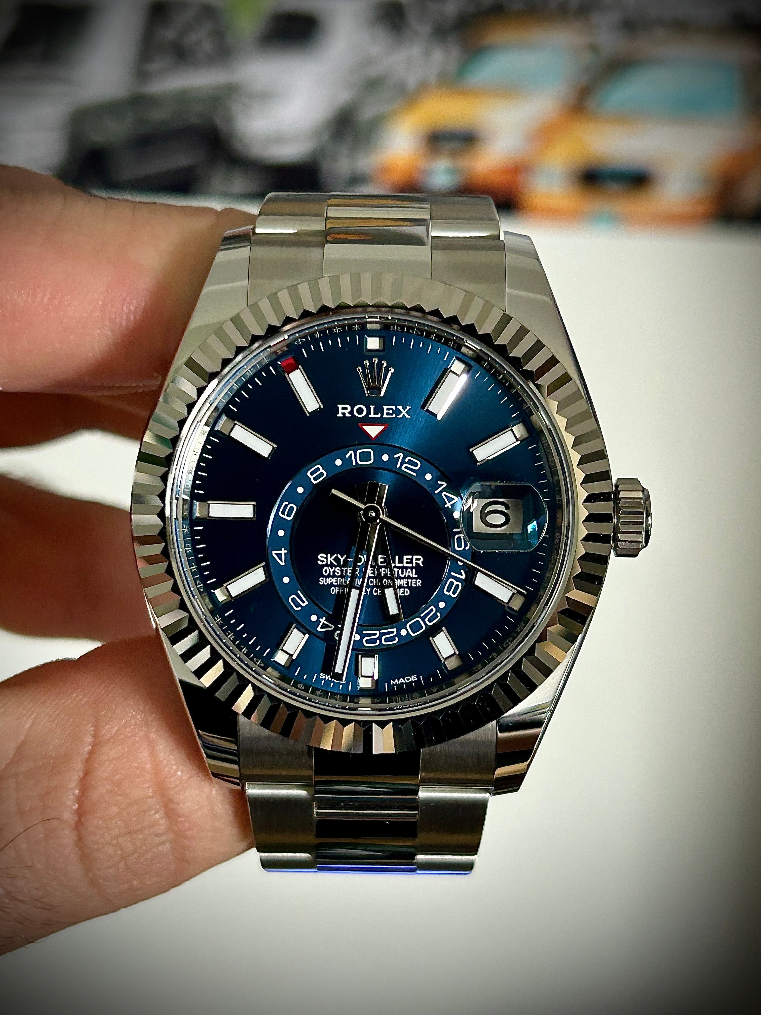 2021 ROLEX SKY DWELLER, BLUE DIAL, UNWORN, OYSTER, 326934, FULL SET, INC GST