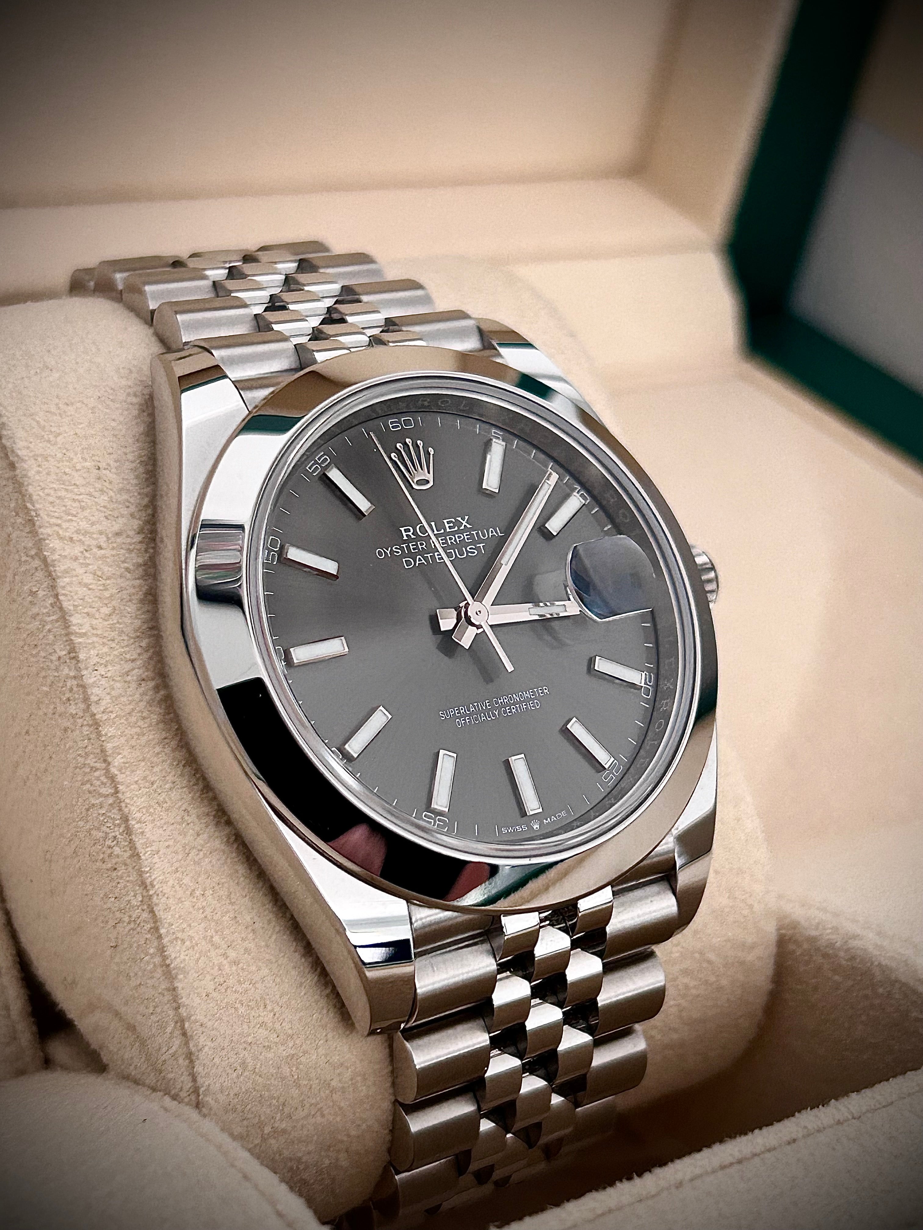 2024 ROLEX DATEJUST 41, SLATE DIAL, 126300, SMOOTH JUBILEE, FULL SET, INC GST