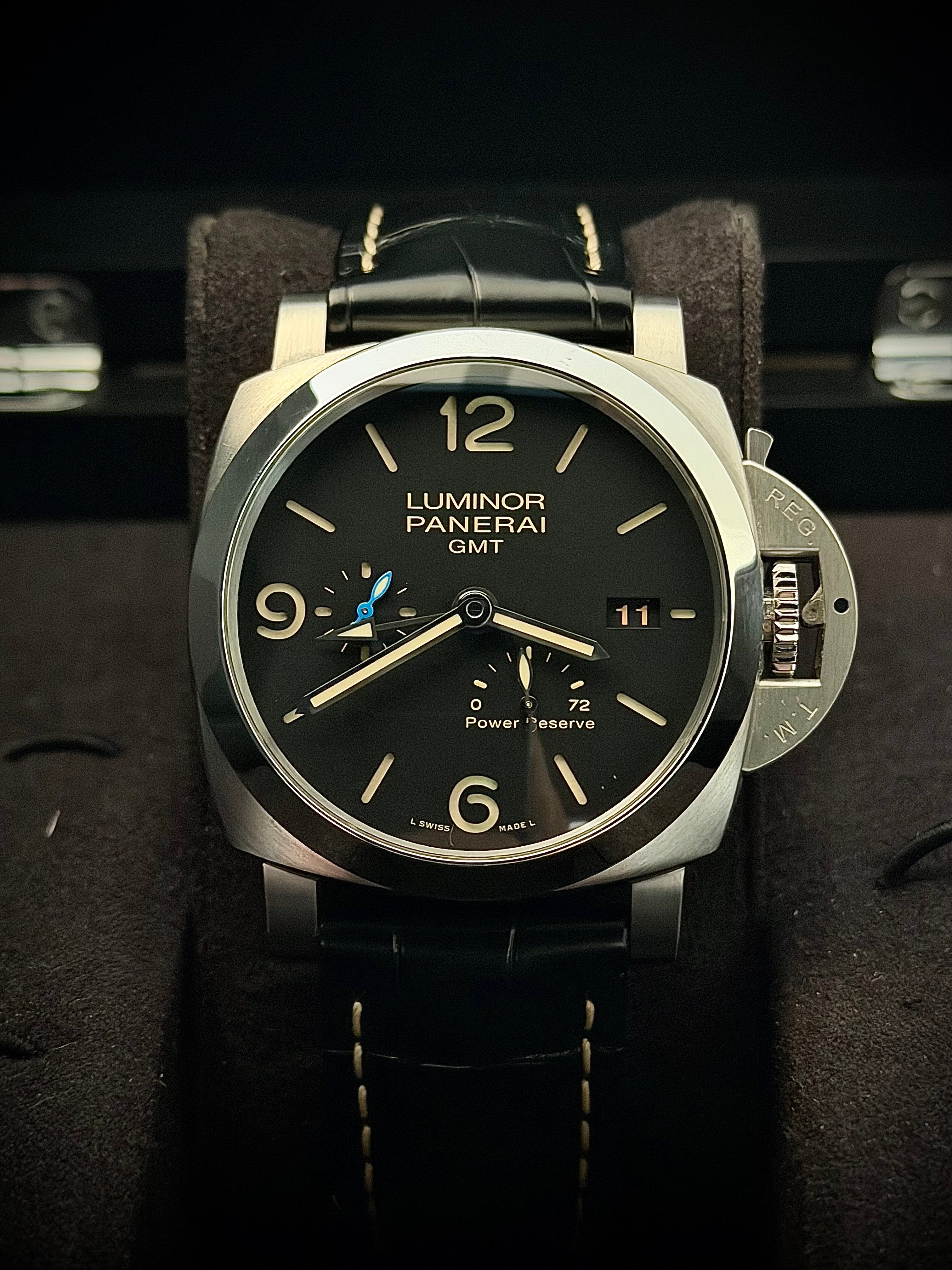 2021 PANERAI LUMINOR 1950 3 DAYS GMT POWER RESERVE, PAM01321, OEM BRACELET + ORIGINAL INVOICE, INC GST