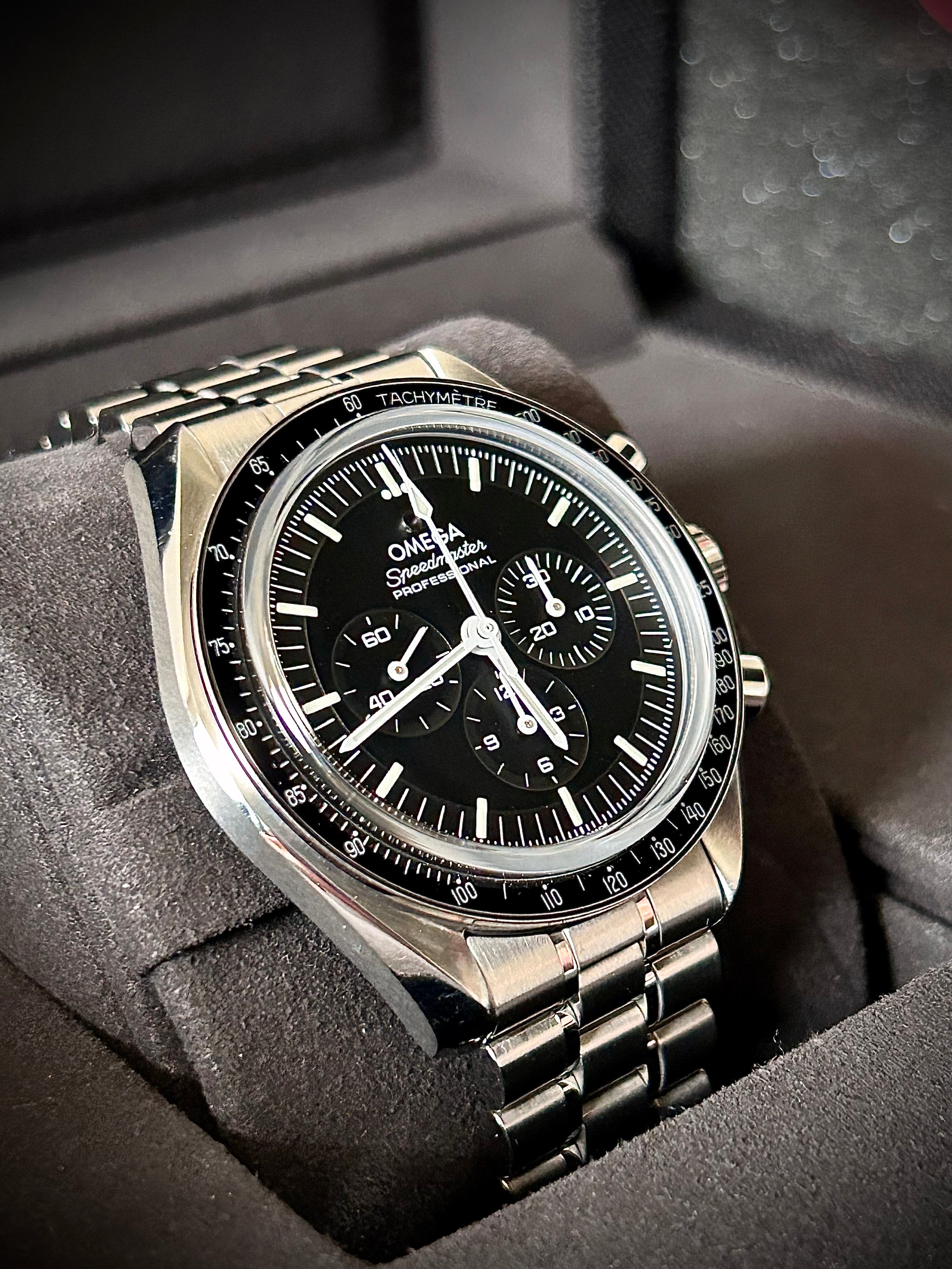 2024 OMEGA SPEEDMASTER PROFESSIONAL, SAPPHIRE SANDWICH , BOX AND PAPERS, INC GST