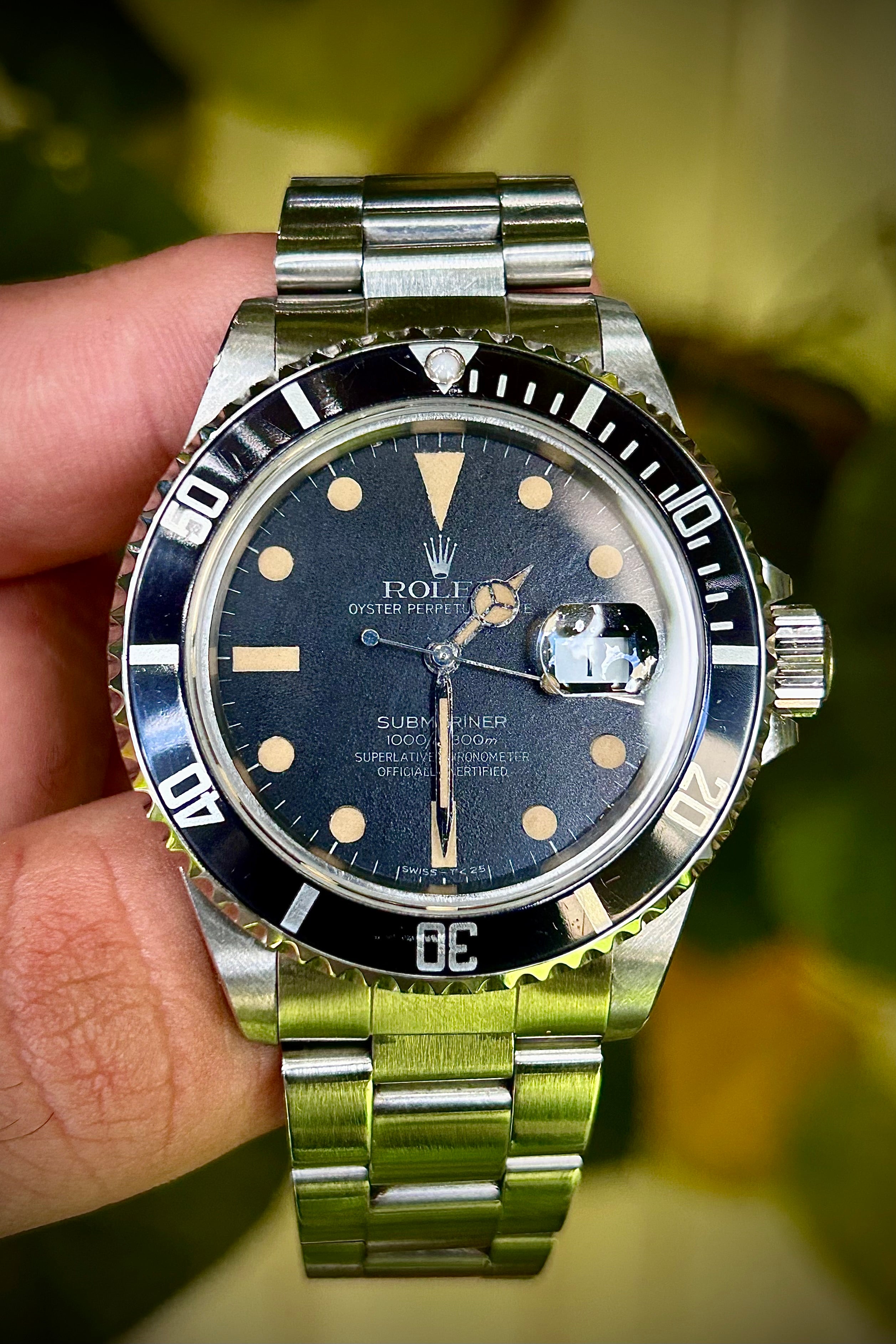 1980s ROLEX SUBMARINER DATE PUMPKIN PATINA MATTE DIAL, 16800, INC GST