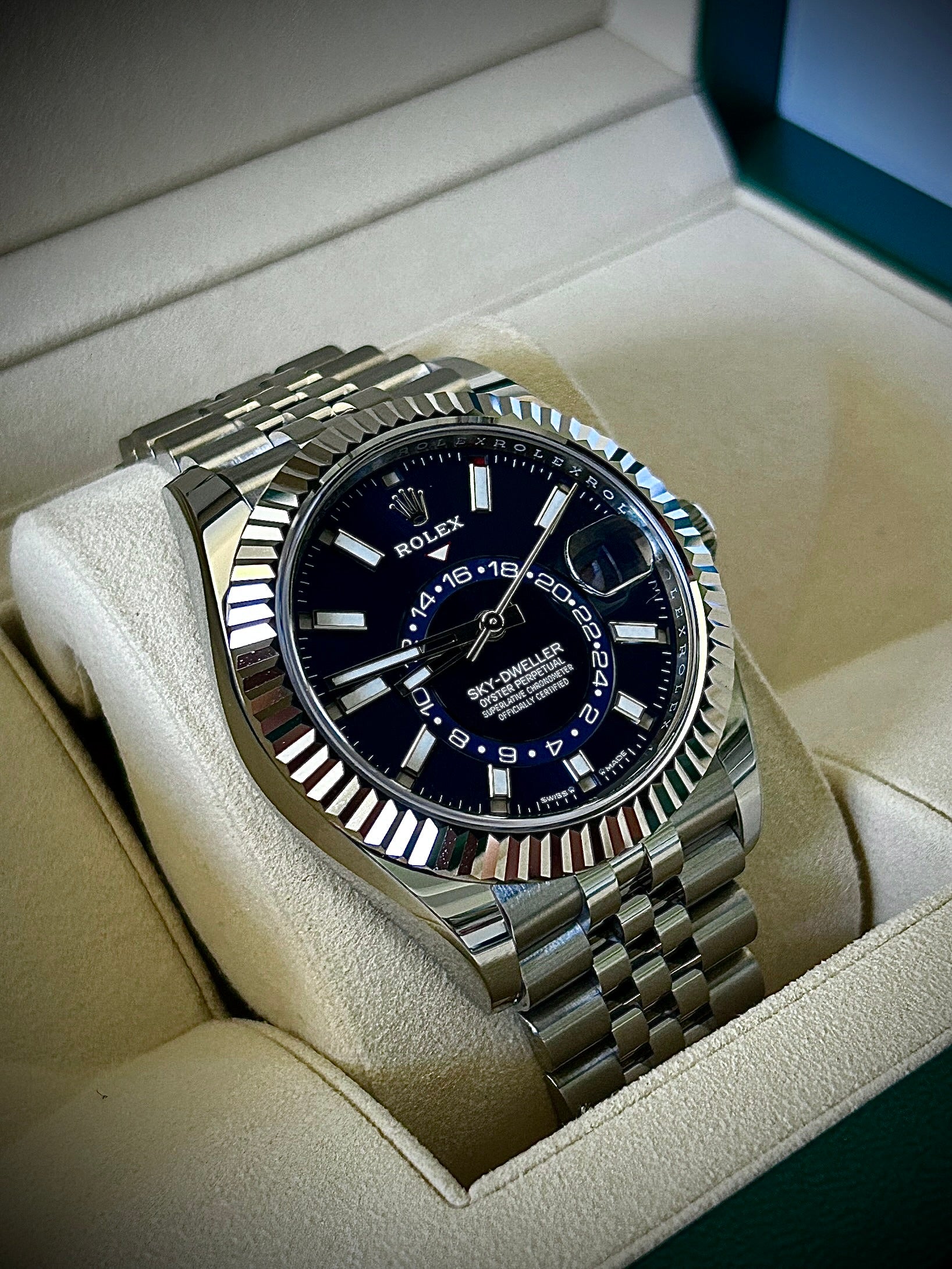 2025 ROLEX SKY DWELLER, BLUE DIAL, JUBILEE, 336934, FULL SET, INC GST