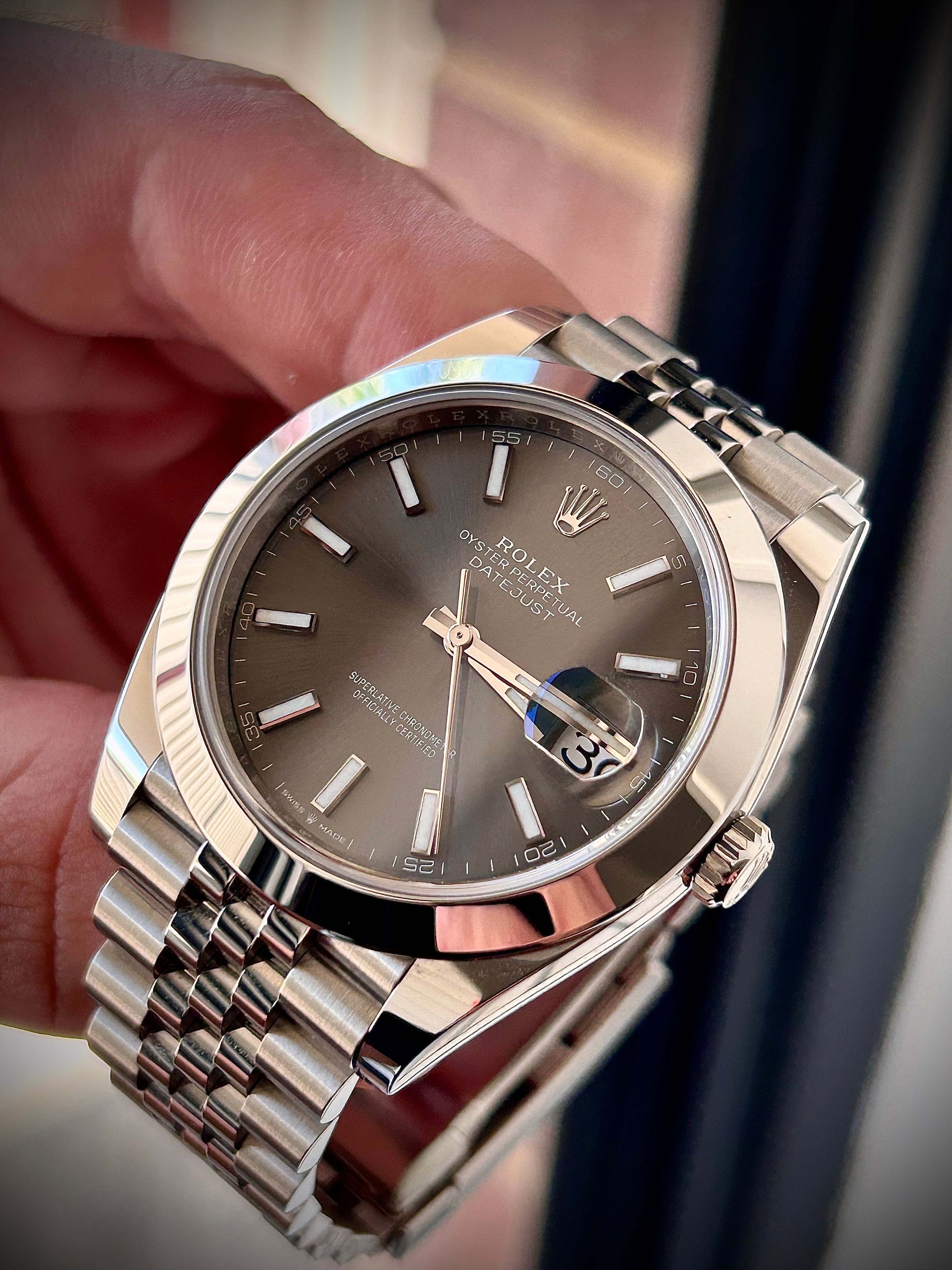 2024 ROLEX DATEJUST 41, SLATE DIAL, 126300, SMOOTH JUBILEE, FULL SET, INC GST