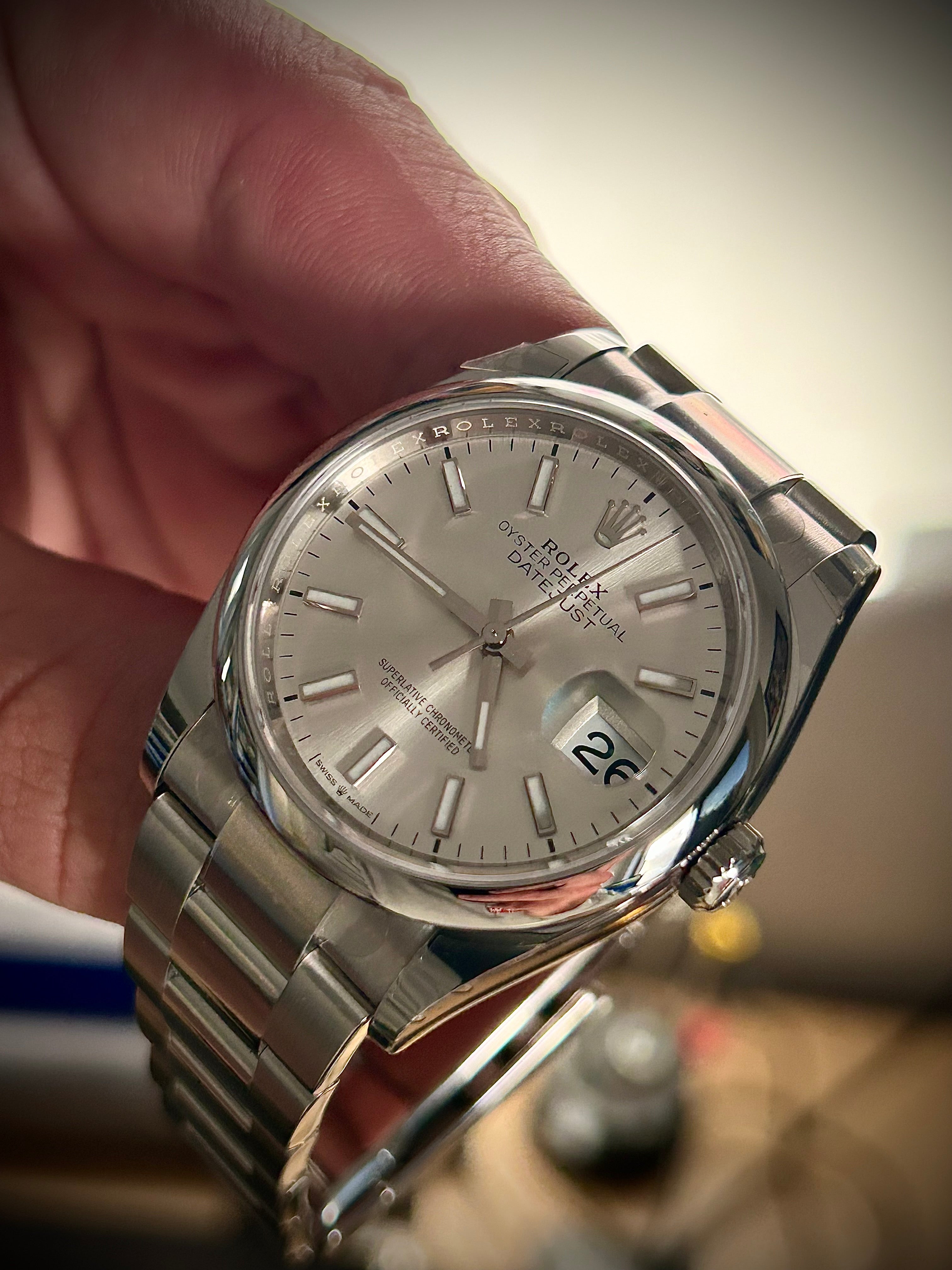 2024 ROLEX DATEJUST 36 SILVER DIAL, BRAND NEW, 126200, FULL SET, INC GST