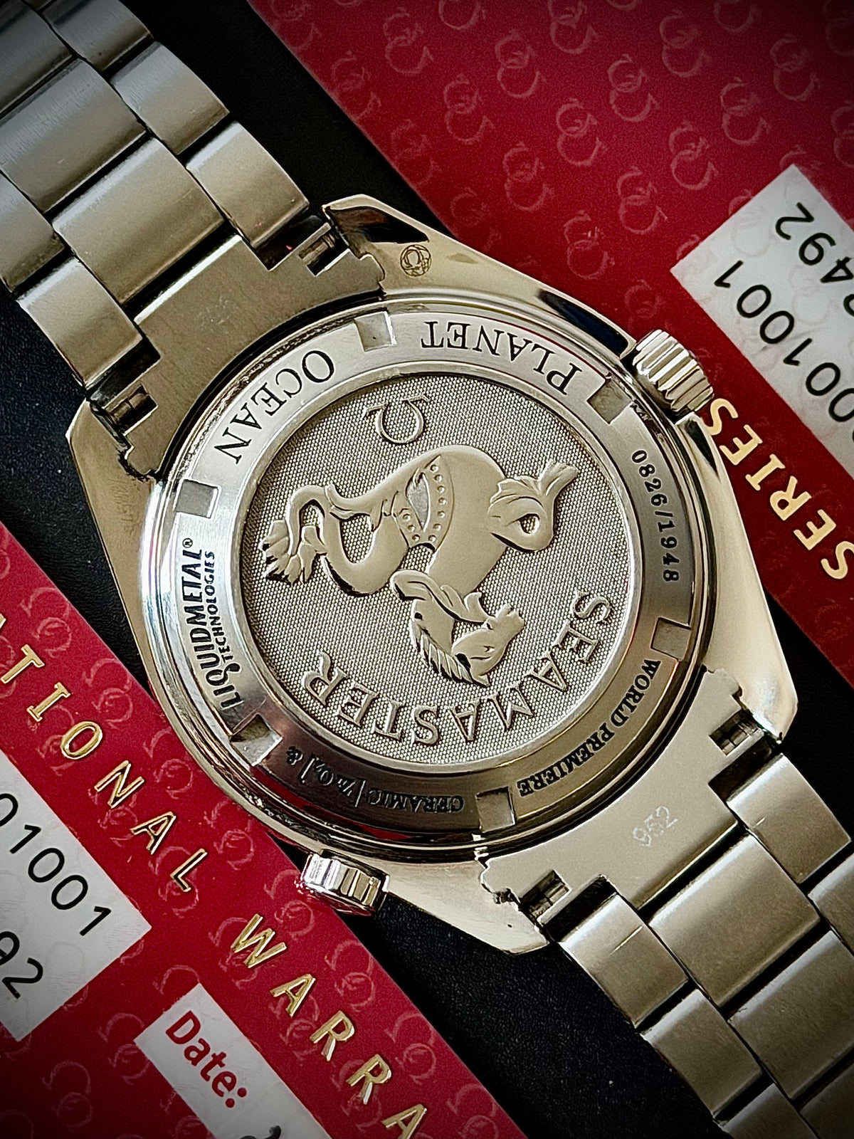 2010 OMEGA SEAMASTER PLANET OCEAN 600M “LIQUIDMETAL” LIMITED EDITION, 222.30.42.20.01.001, FULL SET, EXCELLENT CONDITION, INC GST