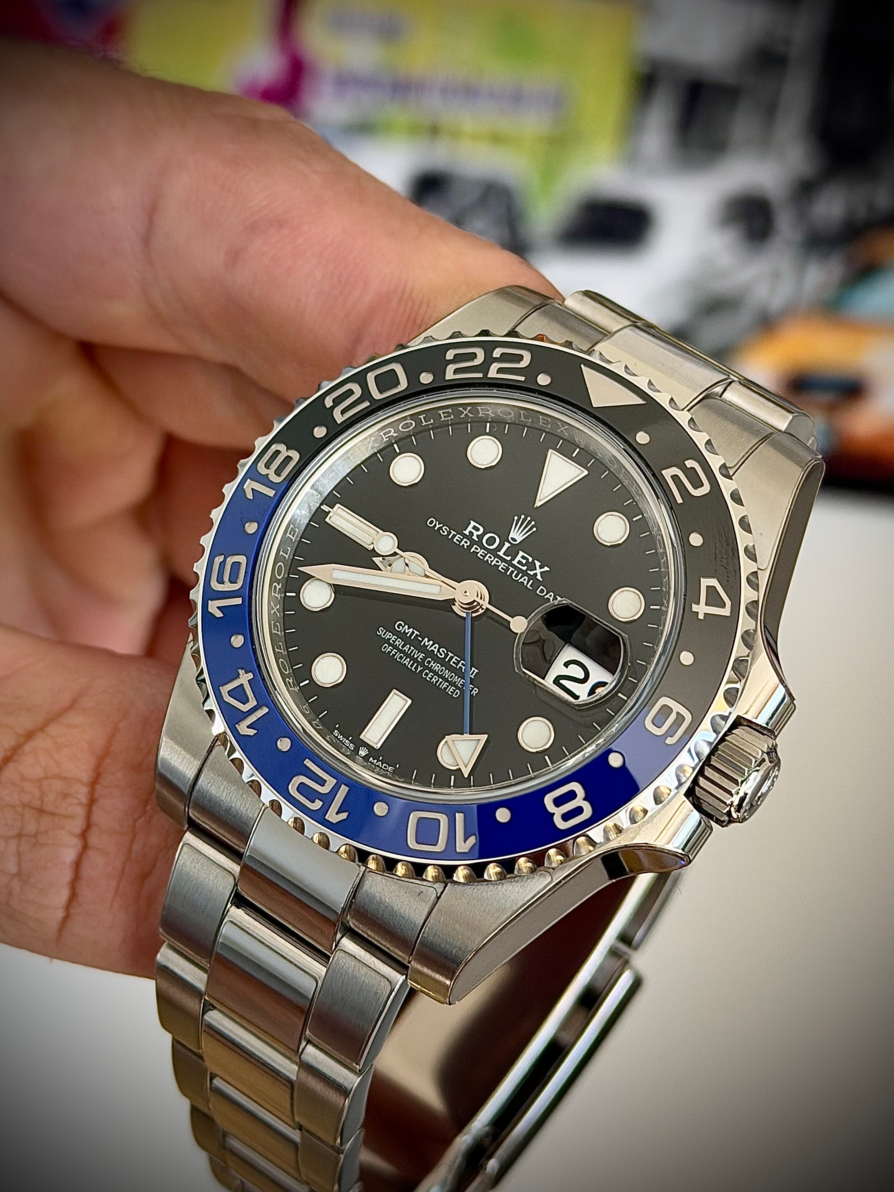 2022 ROLEX GMT MASTER II, BATMAN, 126710BLNR, FULL SET, INC GST