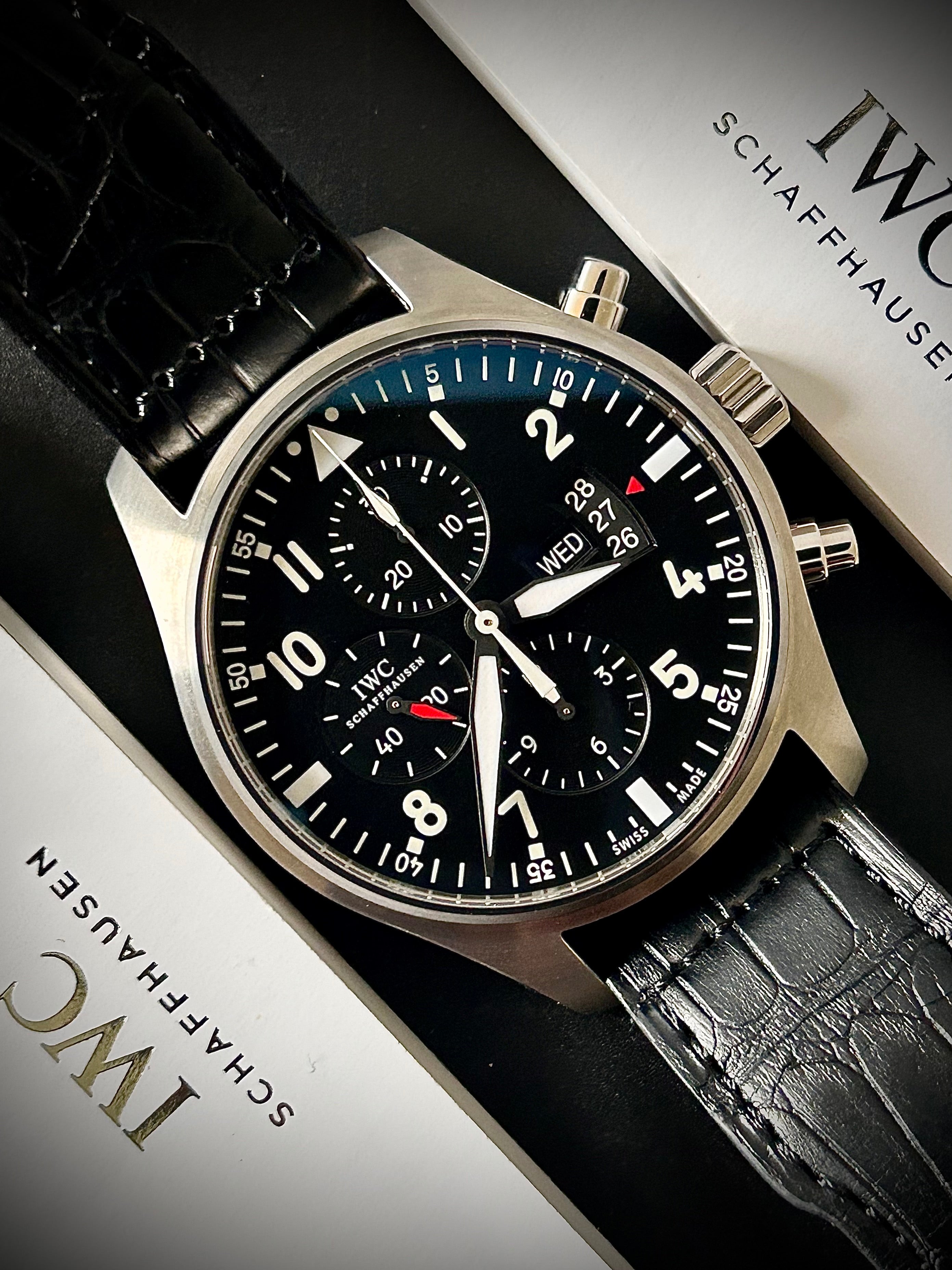 2014 IWC PILOT CHRONOGRAPH, IW377701, BOX AND PAPERS, INC GST