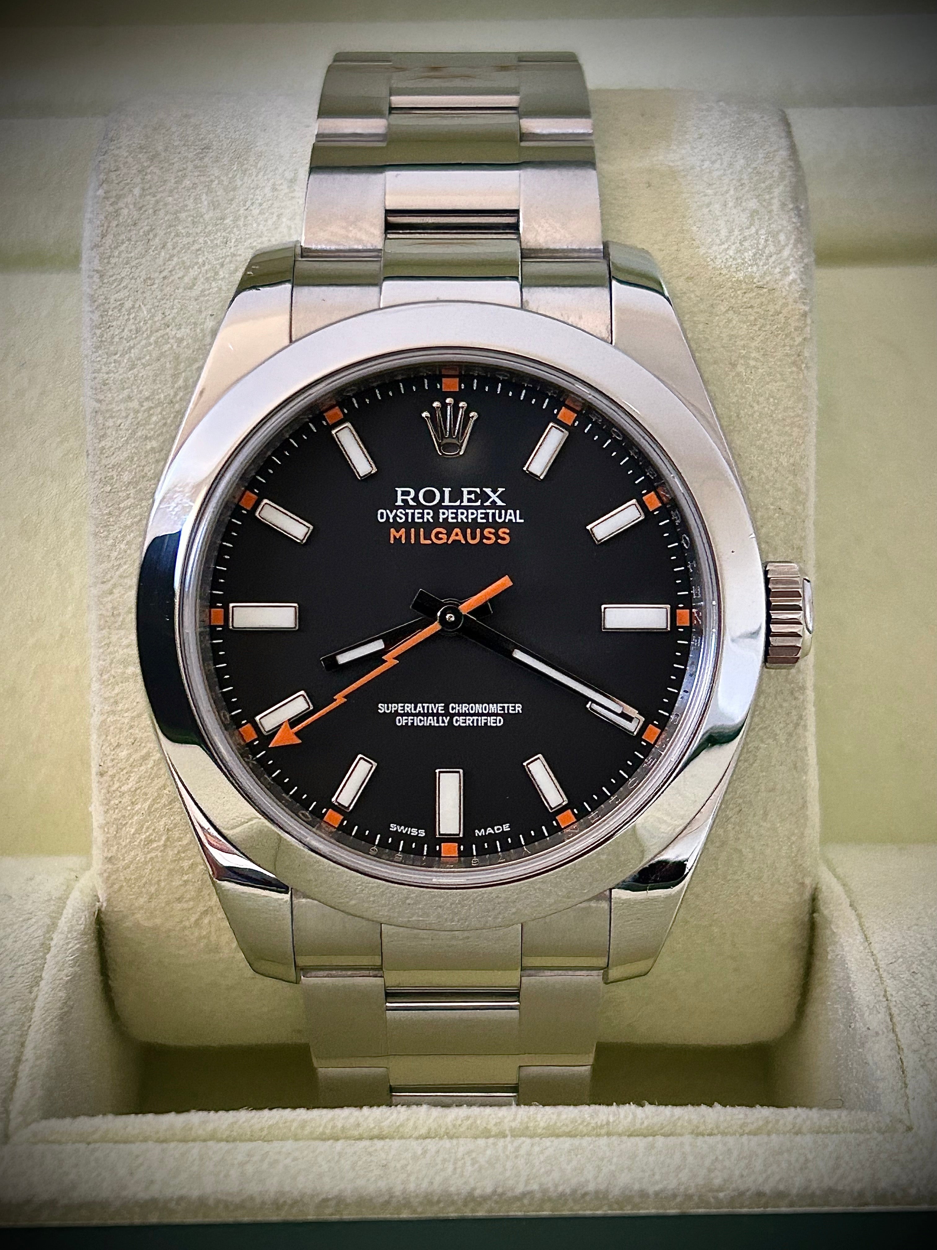 2008 ROLEX MILGAUSS, 116400, BOX AND PAPERS, INC GST
