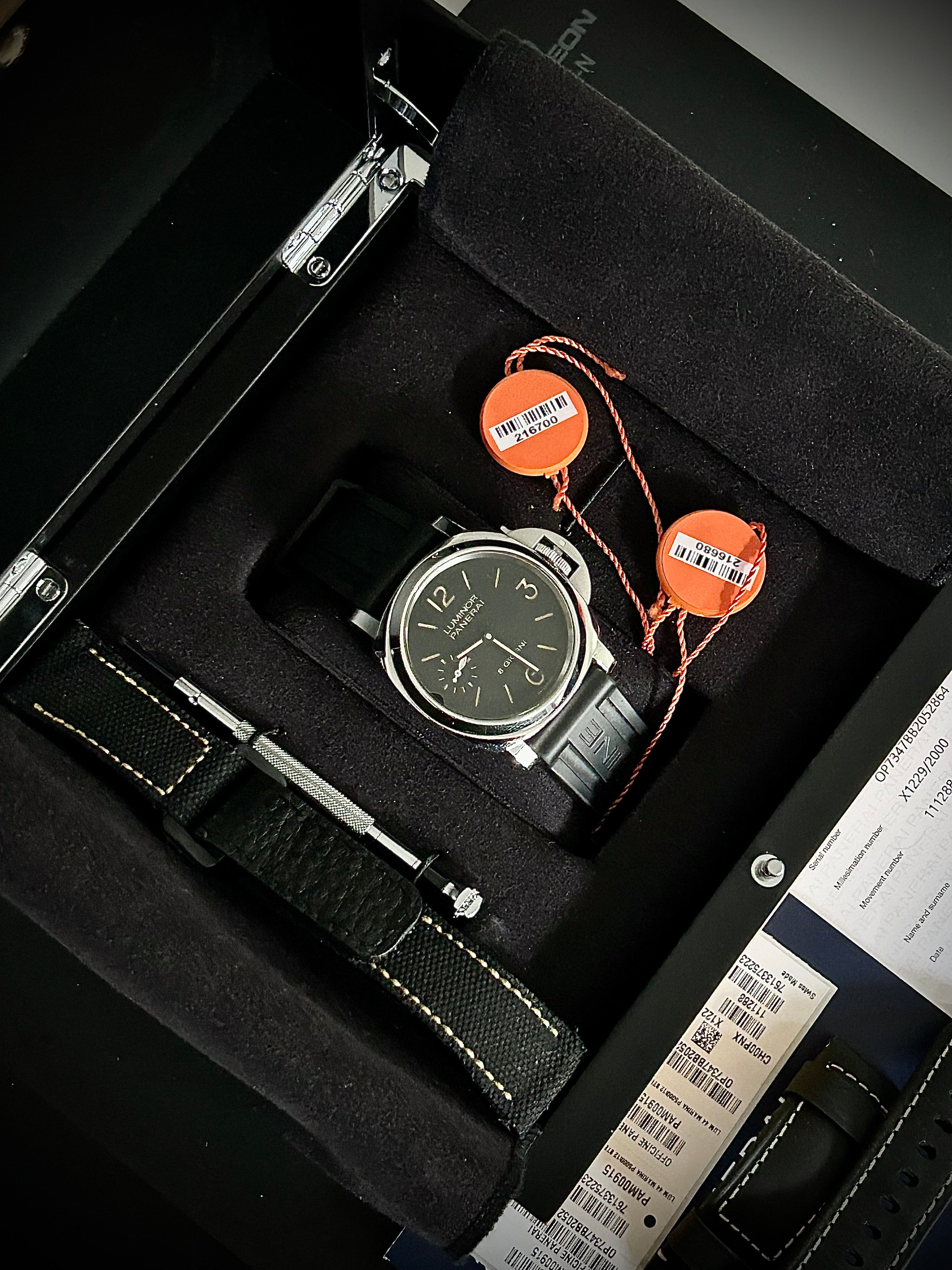 2022 PANERAI LUMINOR 8 GIORNI, PAM00915, BOX AND PAPERS, INC GST
