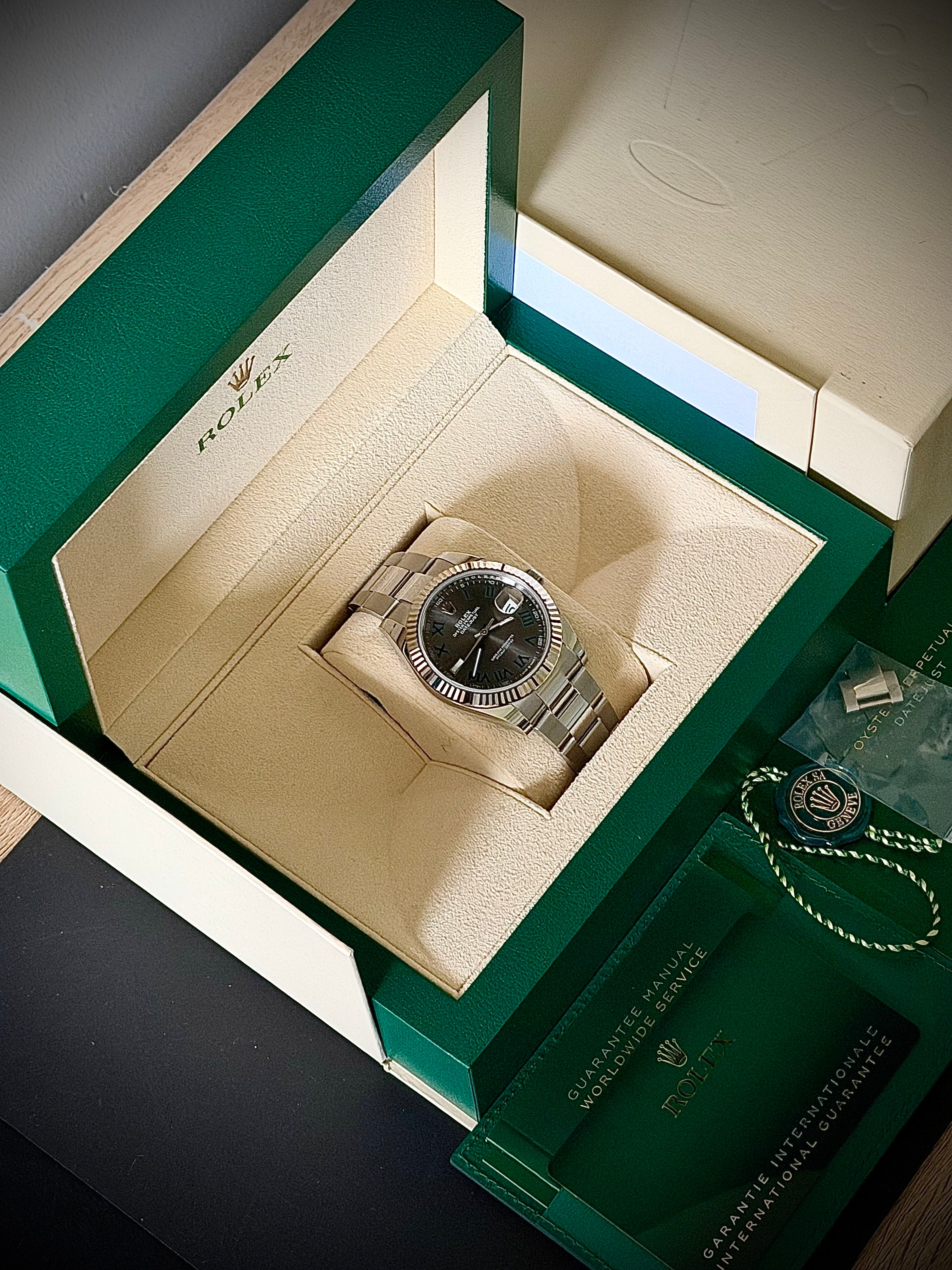 2024 ROLEX DATEJUST 41 “WIMBLEDON”, 126334, FLUTED BEZEL, OYSTER BRACELET, FULL SET, INC GST