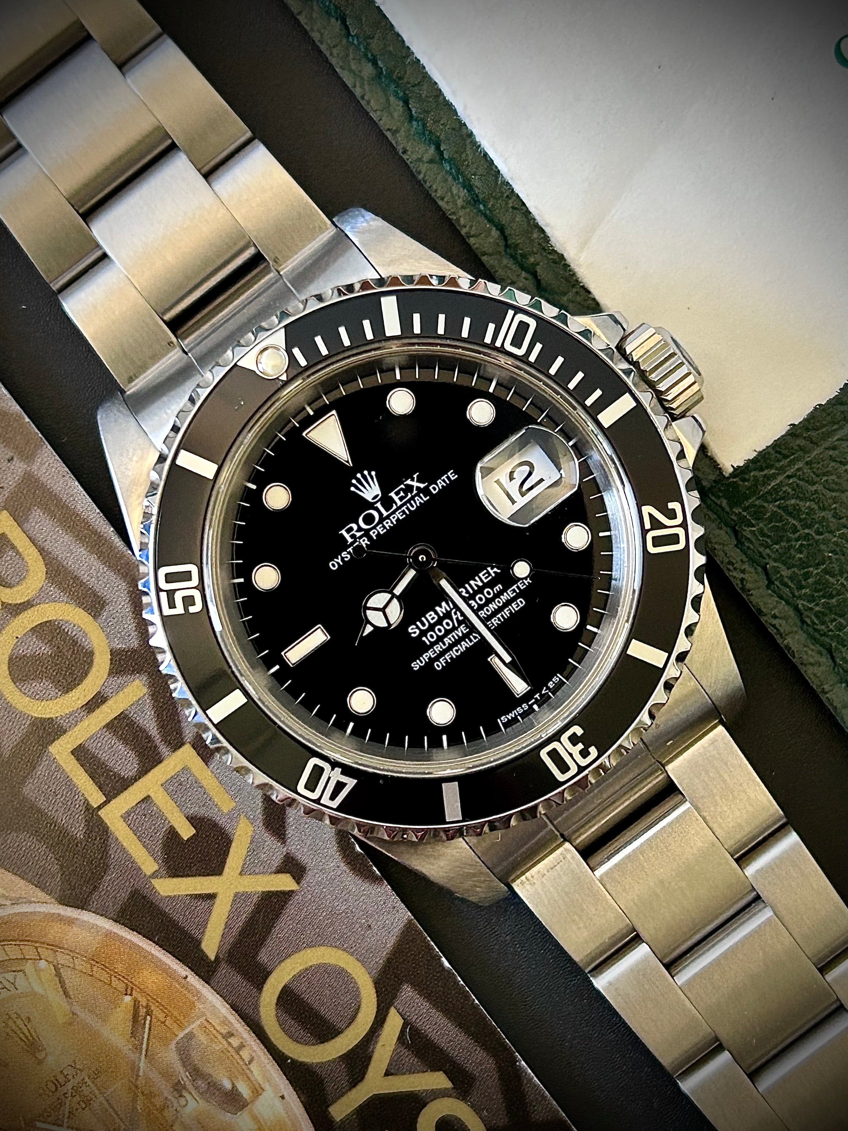 1993 ROLEX SUBMARINER DATE, 16610, BOX AND PAPERS, INC GST