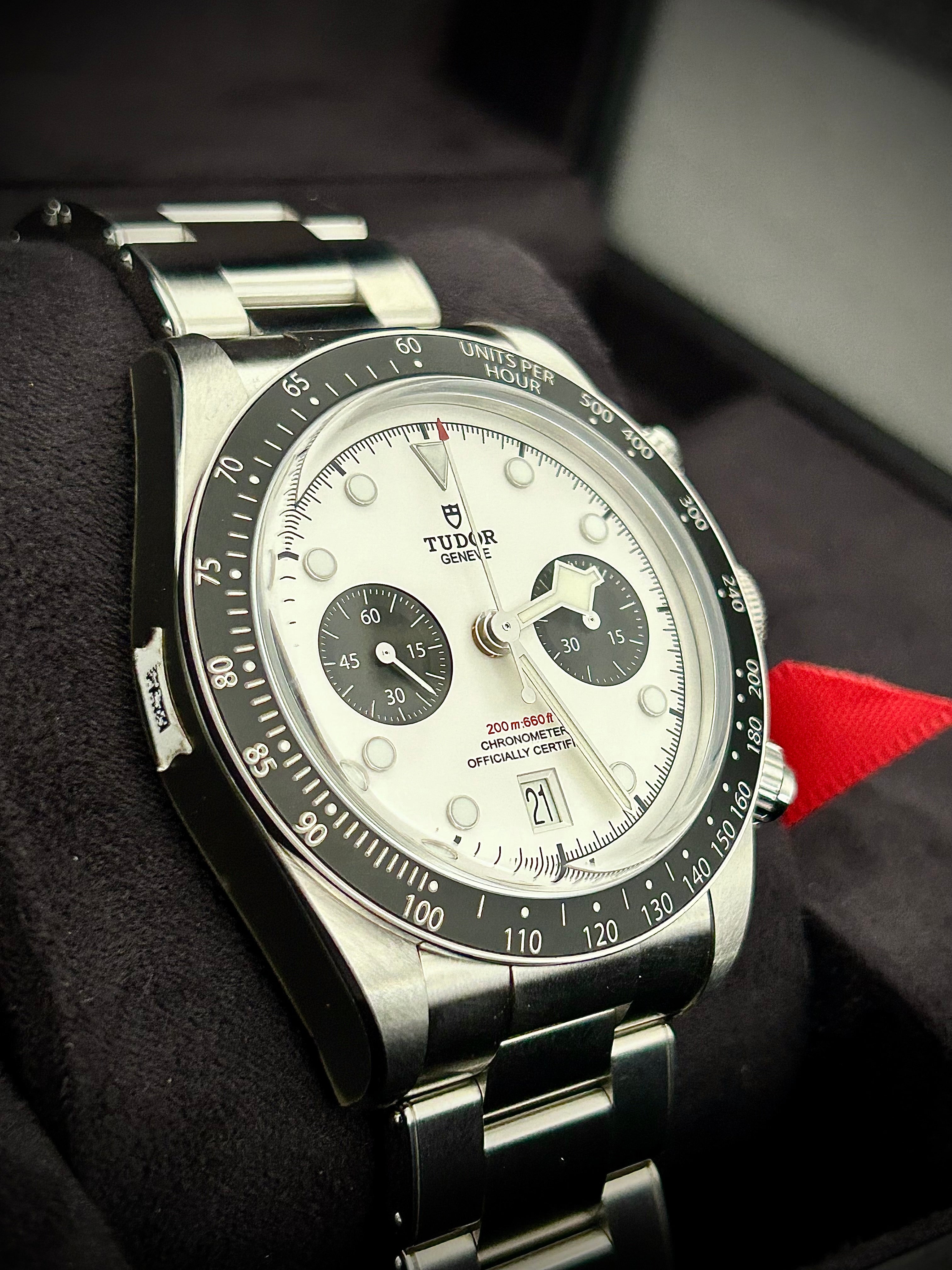 2021 TUDOR BLACK CHRONO “PANDA”, FULL SET, INC GST