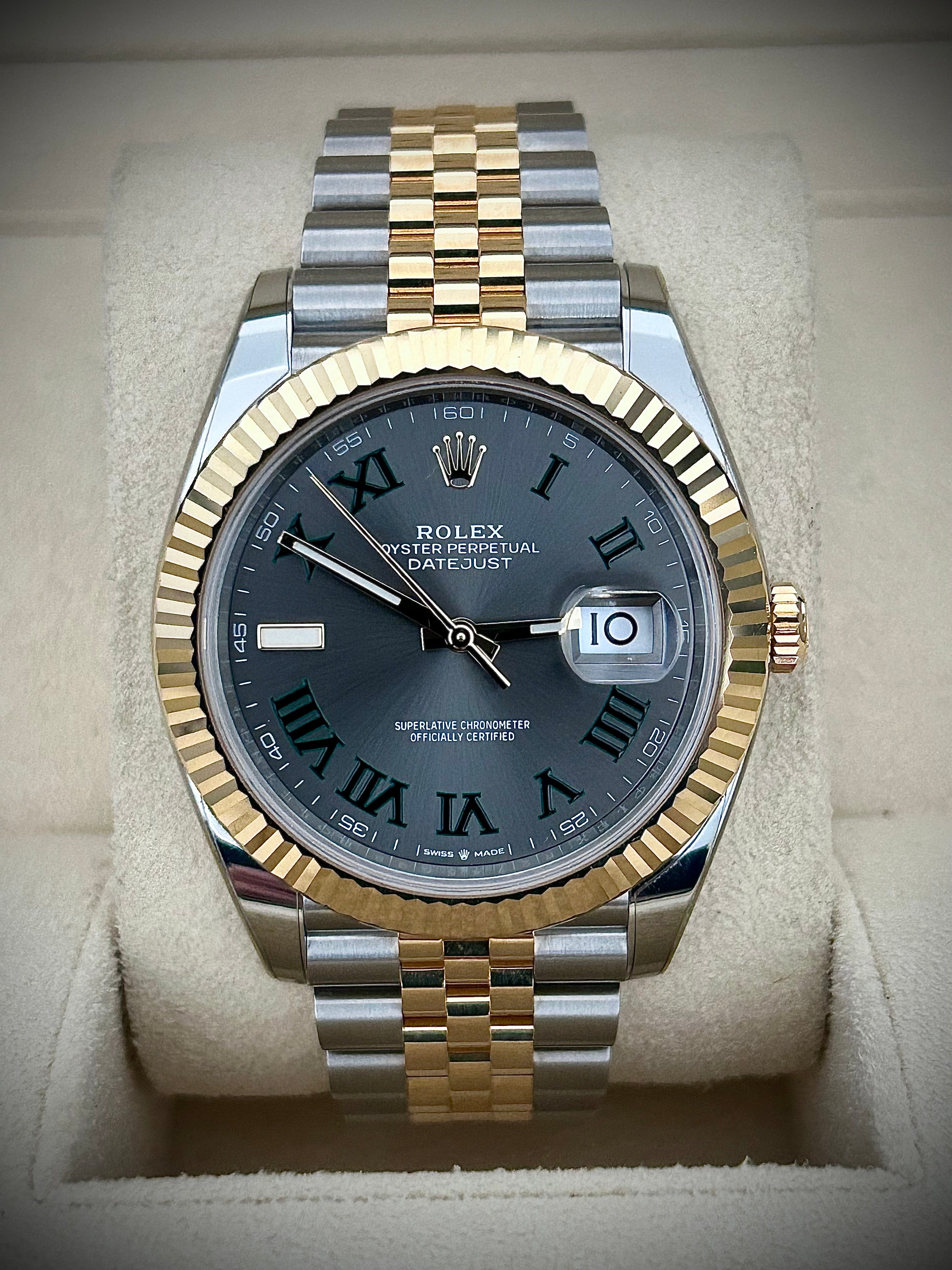 2024 ROLEX DATEJUST 41, WIMBLEDON DIAL, 126333, FULL SET, INC GST