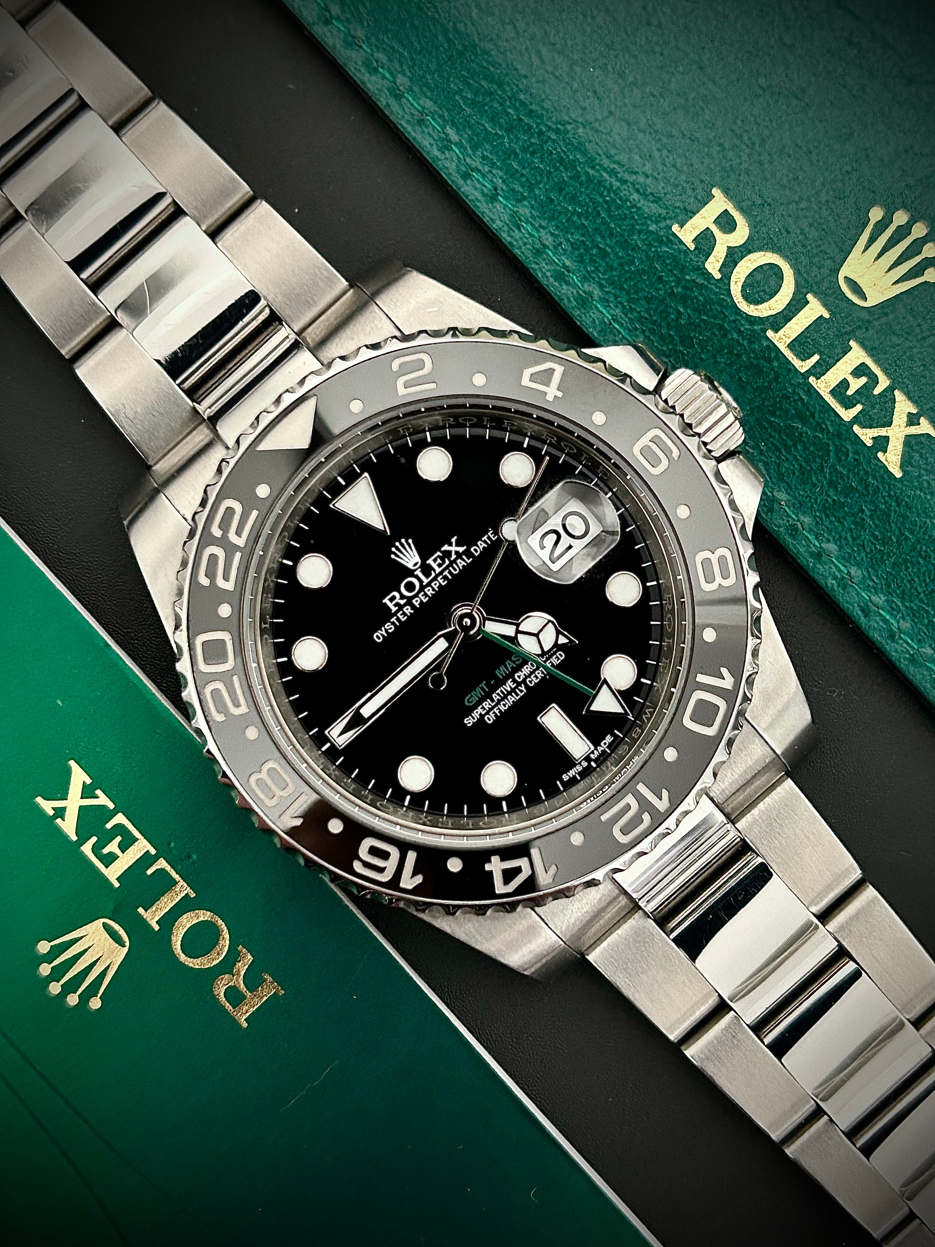 2014 ROLEX GMT MASTER II, 116710LN, FULL SET, INC GST