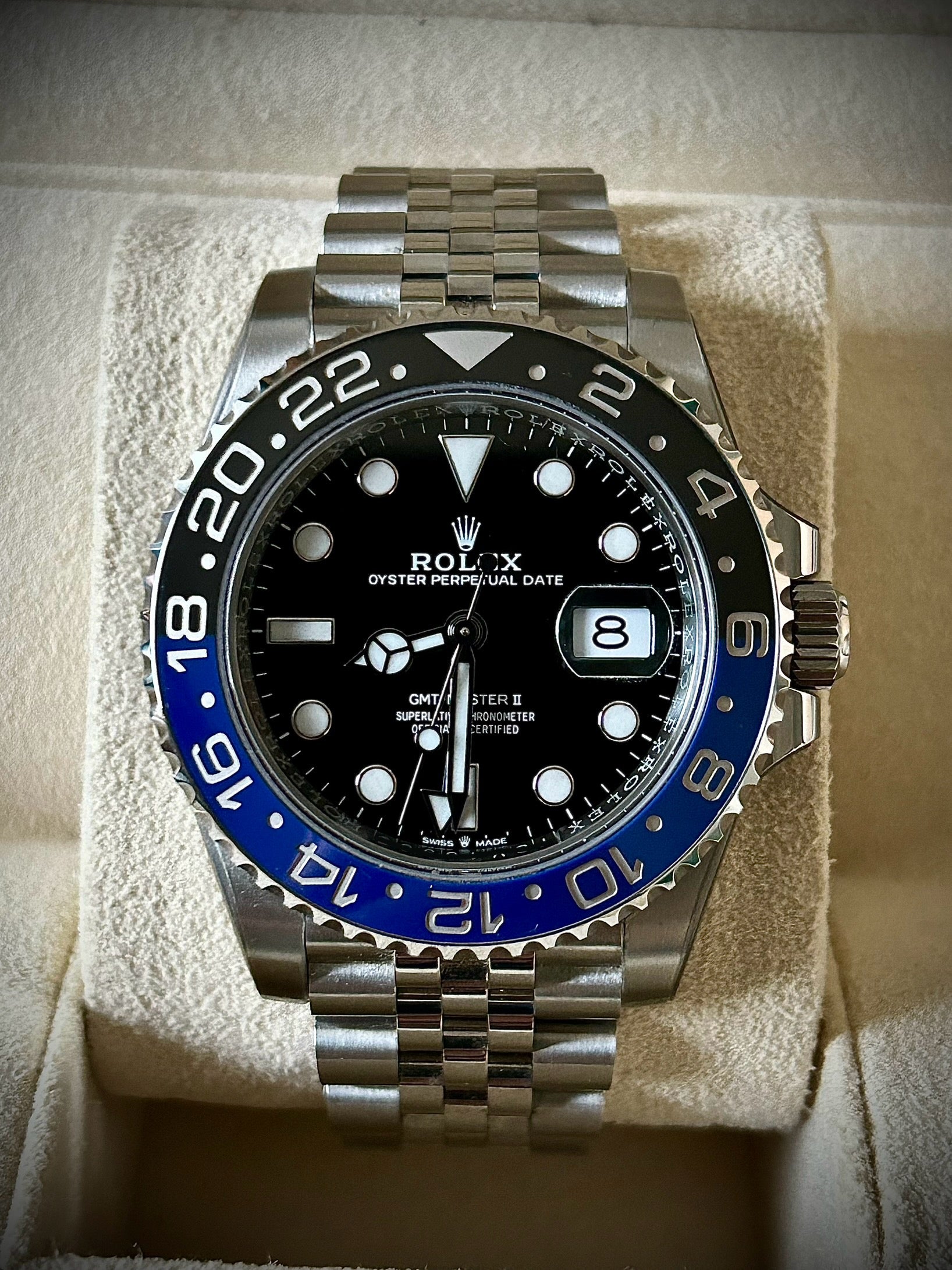 2023 ROLEX GMT MASTER II, BATGIRL, 126710BLNR, FULL SET, INC GST