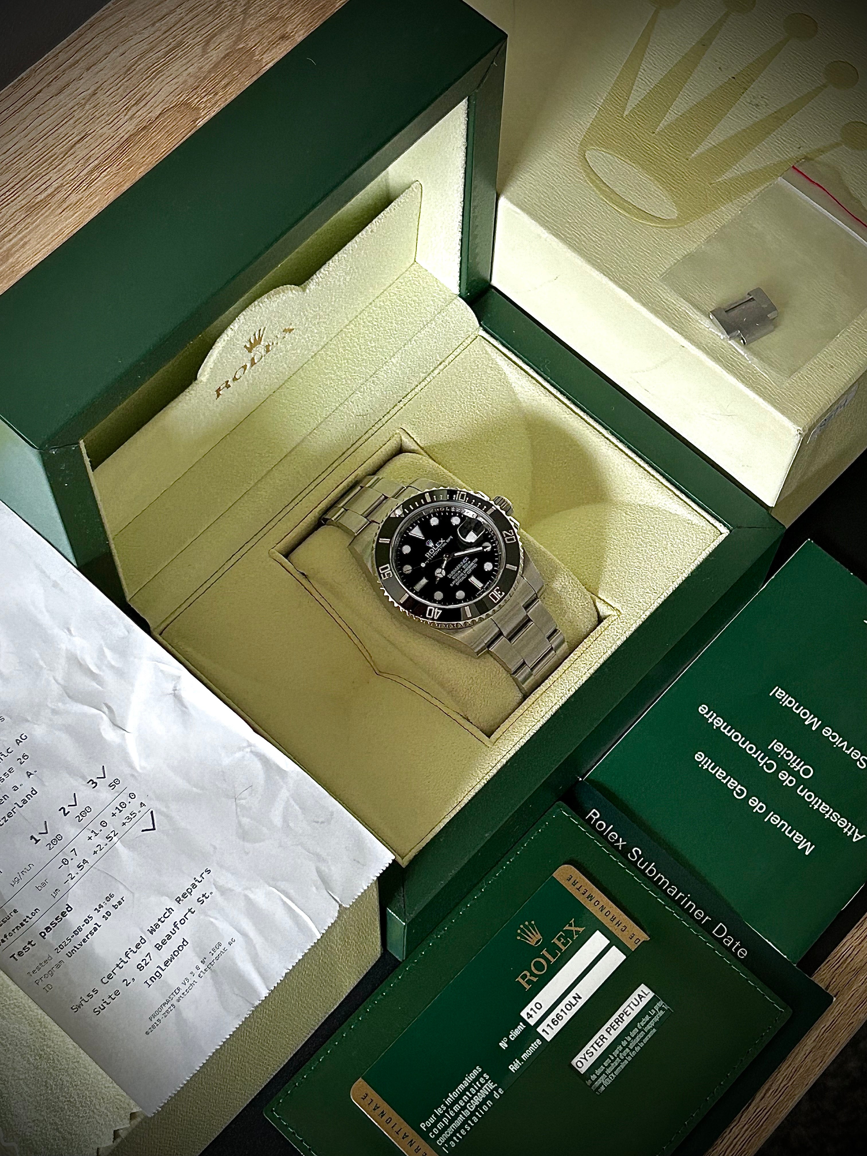 2012 ROLEX SUBMARINER DATE 116610LN, FULLY SERVICED, BOX AND PAPERS, INC GST