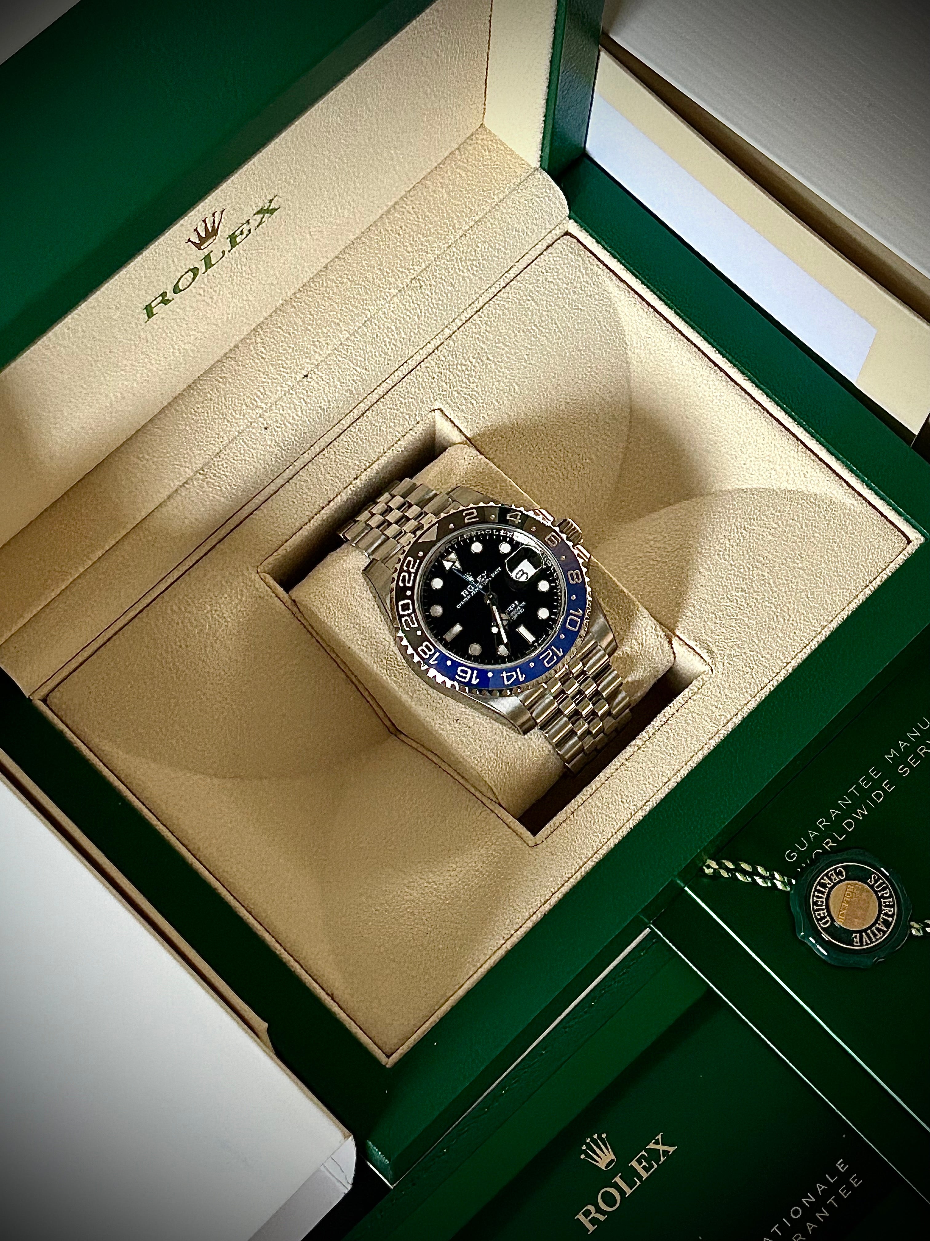 2023 ROLEX GMT MASTER II, BATGIRL, 126710BLNR, FULL SET, INC GST