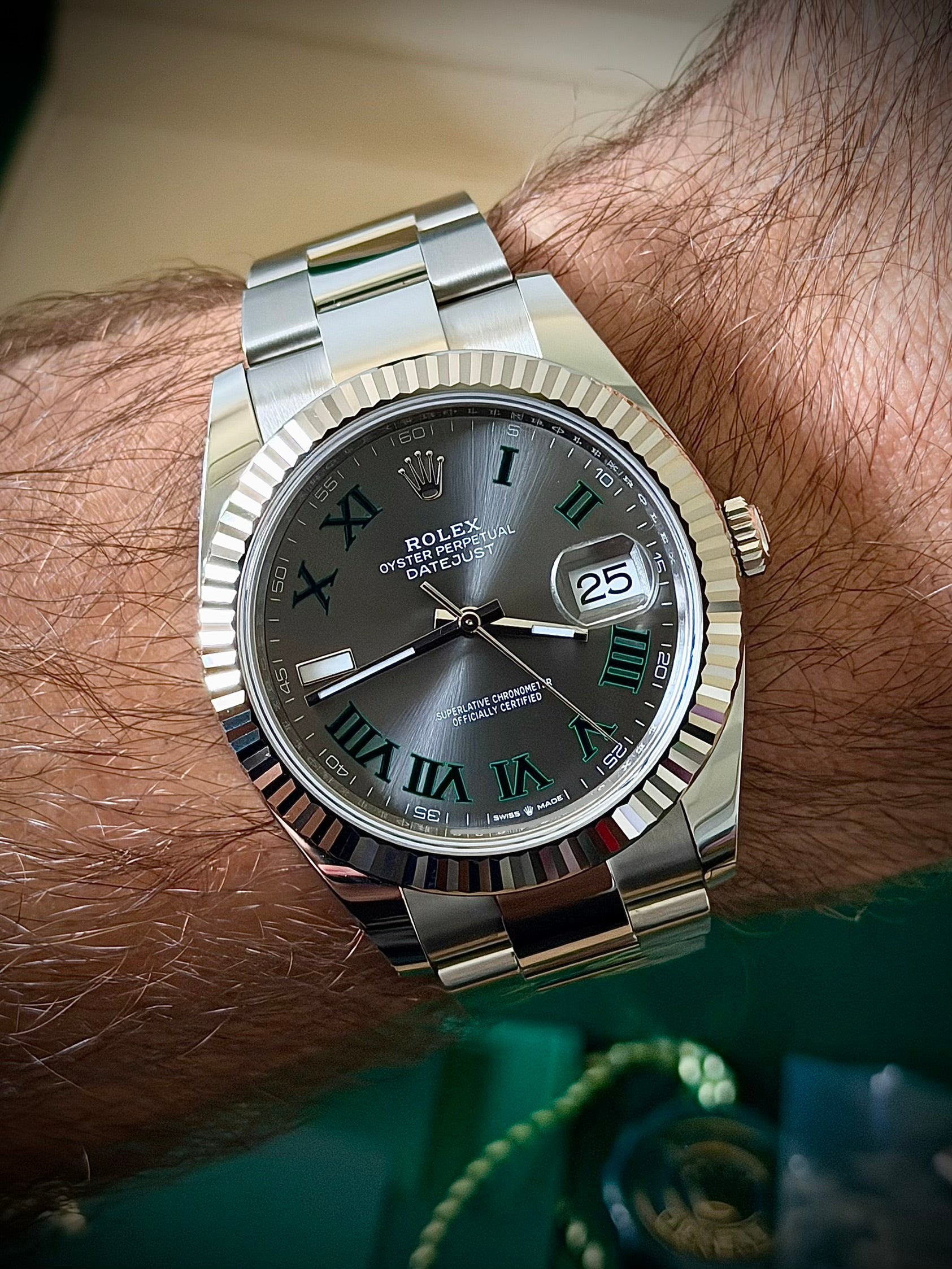 2024 ROLEX DATEJUST 41 “WIMBLEDON”, 126334, FLUTED BEZEL, OYSTER BRACELET, FULL SET, INC GST