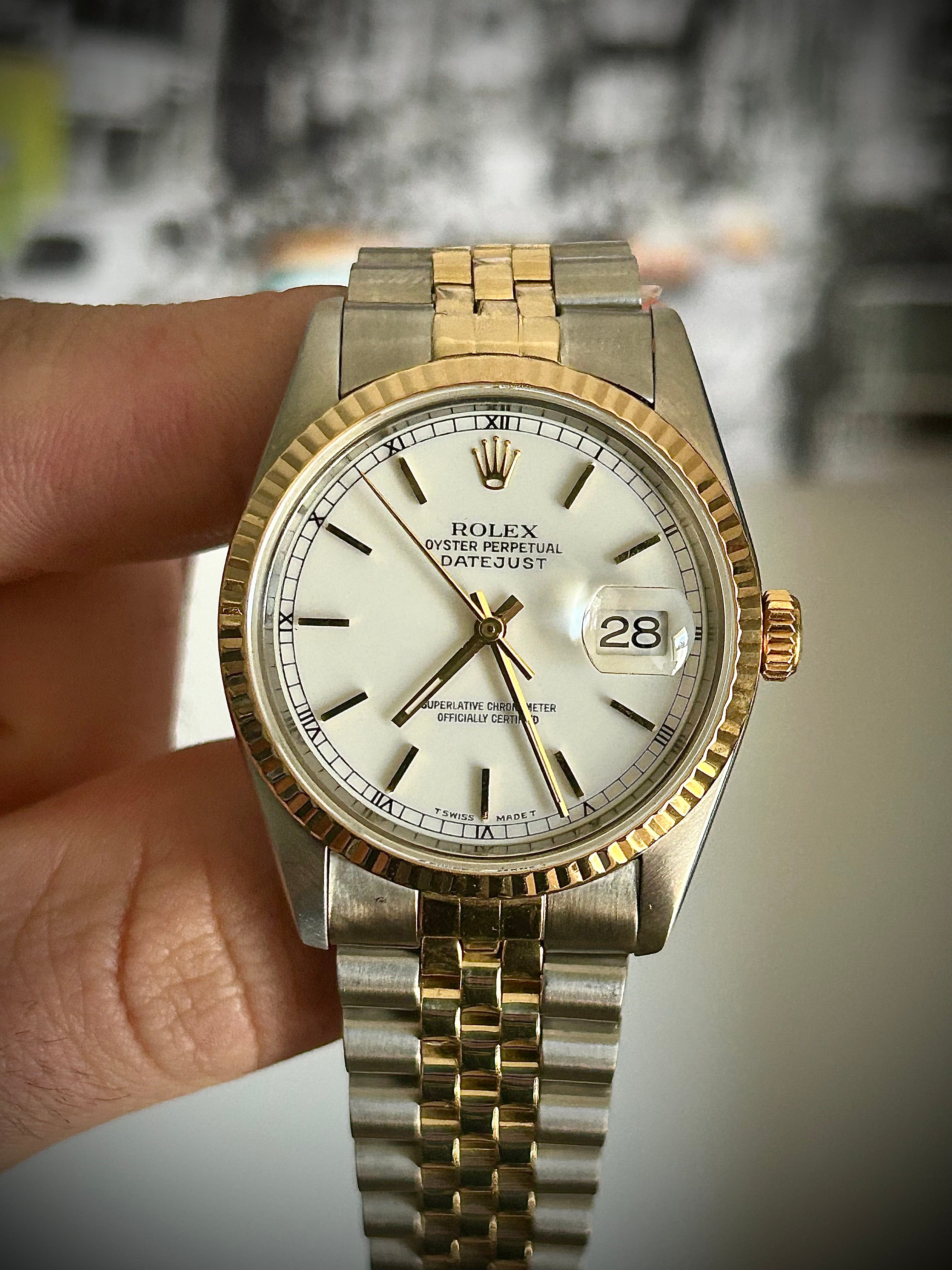 1993 ROLEX DATEJUST 36, 16233, BOX AND PAPERS, INC GST